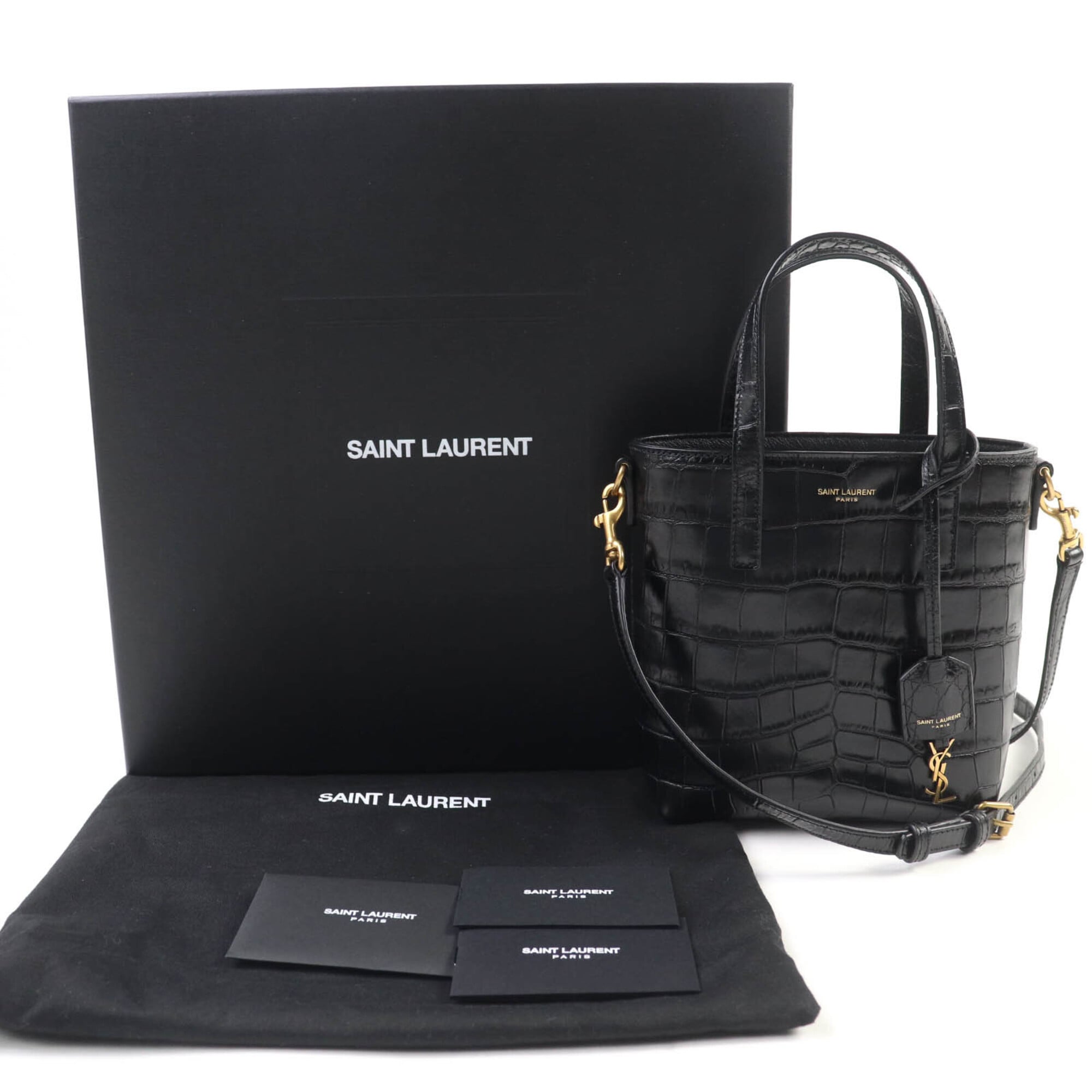 Saint Laurent Black Leather Handbag Shoulder Bag (Pre-Owned)