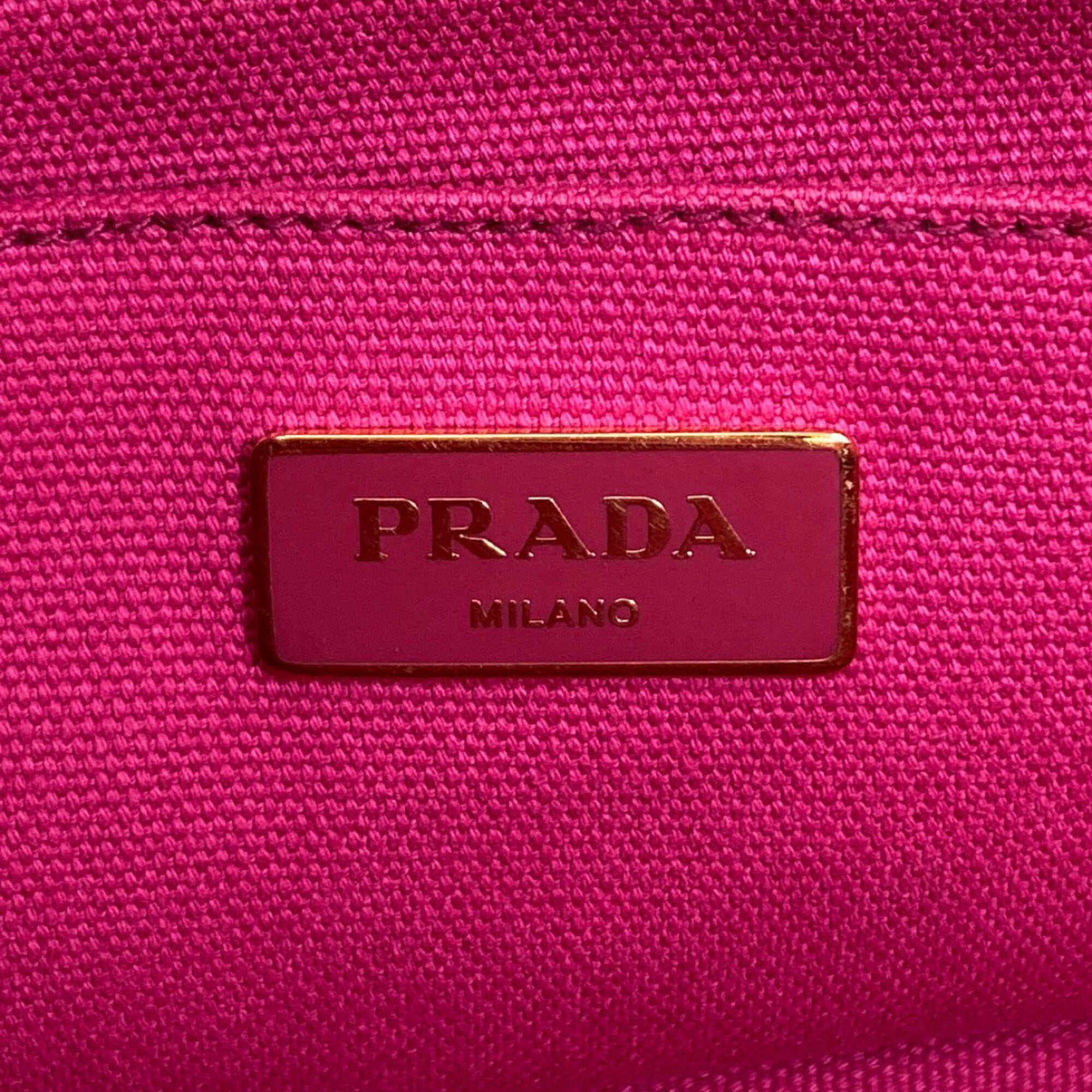 Prada Canapa Pink Canvas Handbag (Pre-Owned)