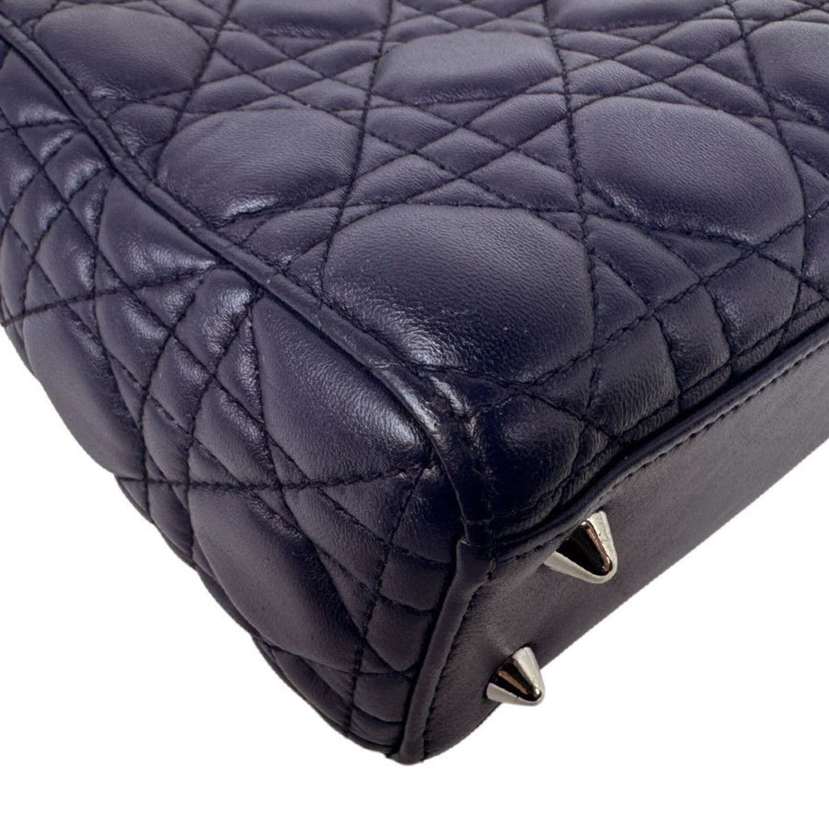 Christian Dior Navy Leather Handbag Shoulder Bag (Pre-Owned)