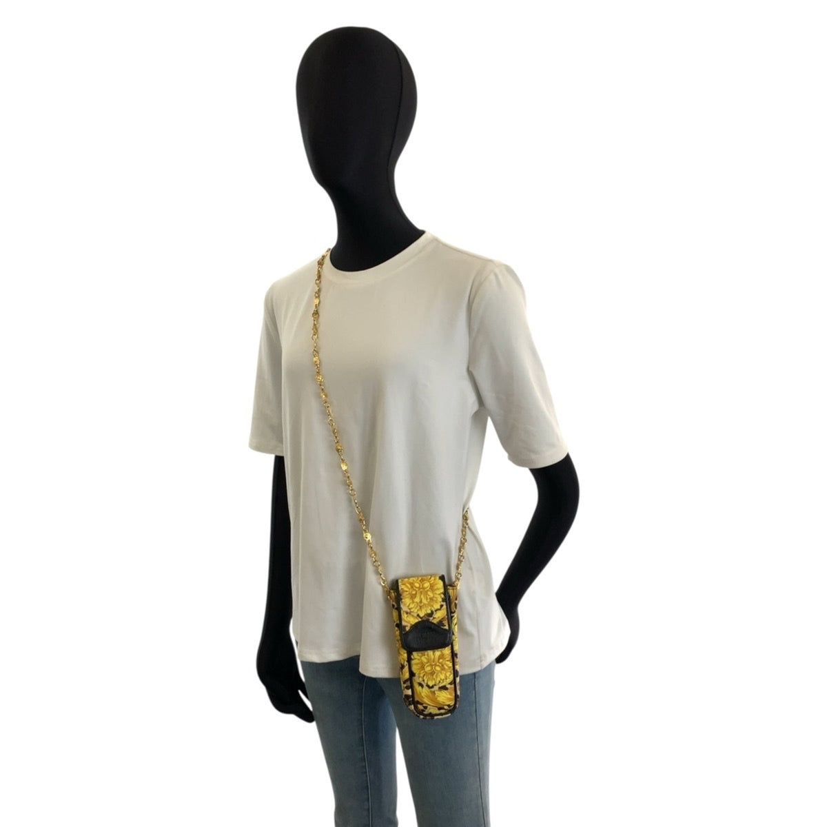 Versace Black Yellow Pvc Pochette Shoulder Bag (Pre-Owned)