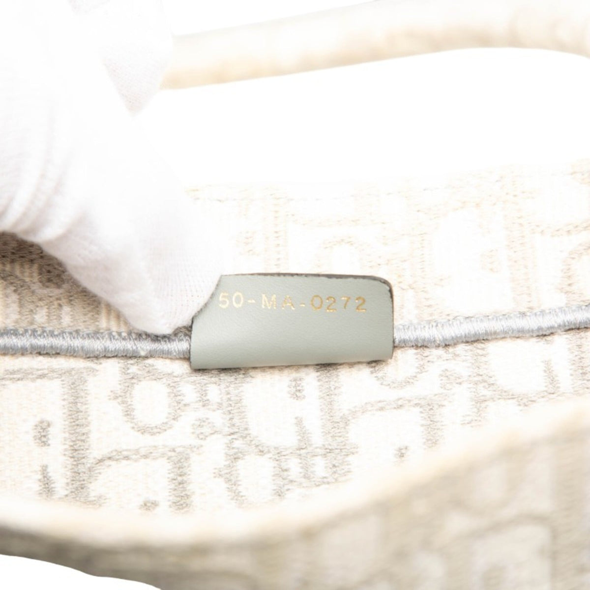 Christian Dior Gray Ivory Canvas Handbag Tote Bag (Pre-Owned)