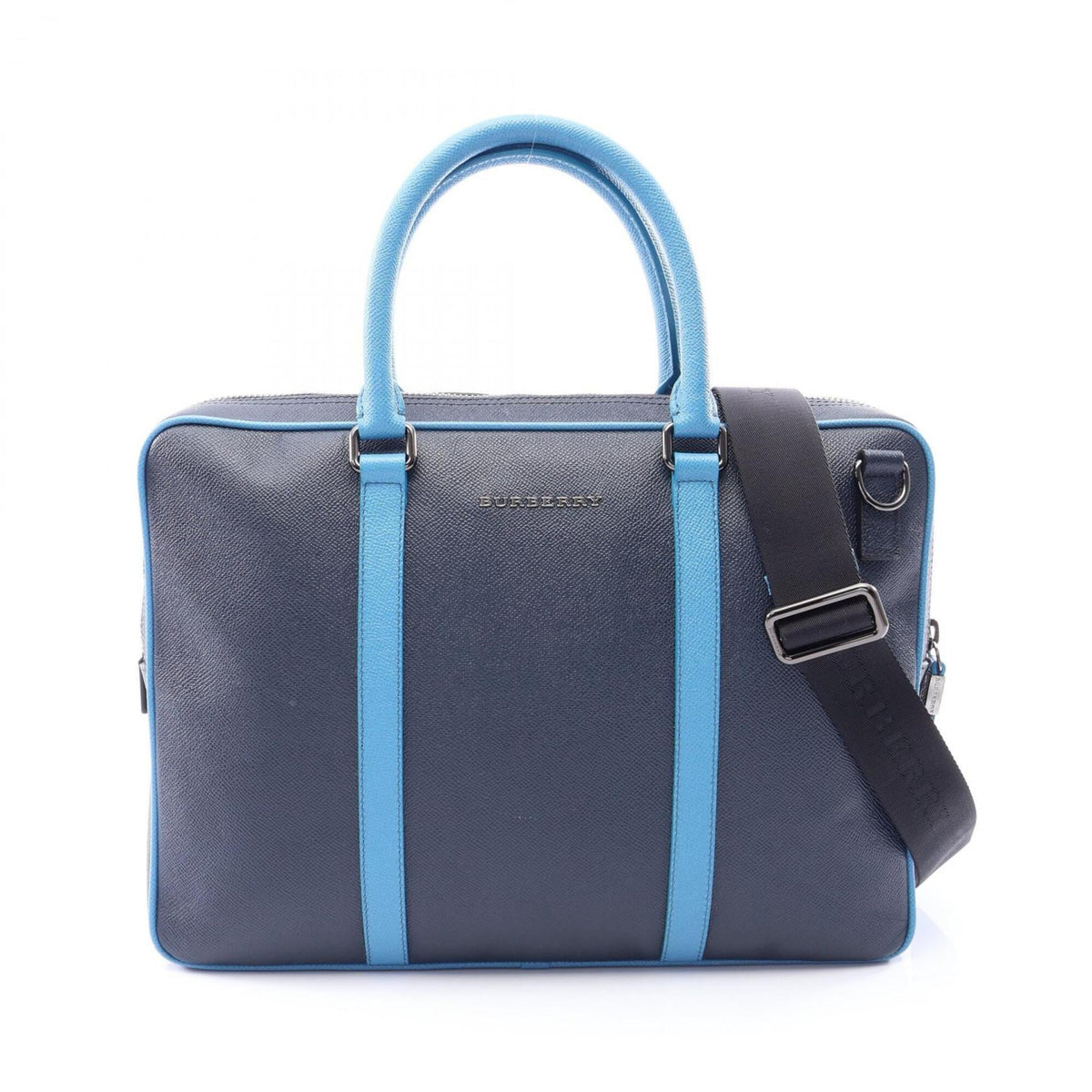 Burberry Blue Navy Leather Handbag (Pre-Owned)