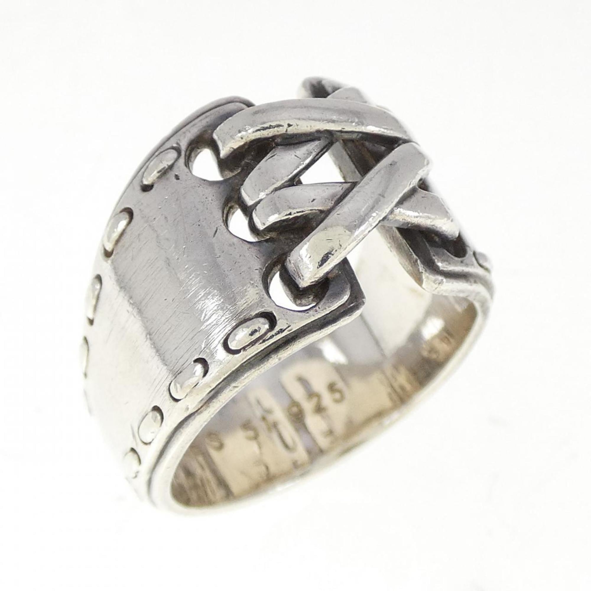 Hermes Silver 925 Band Ring (Pre-Owned)