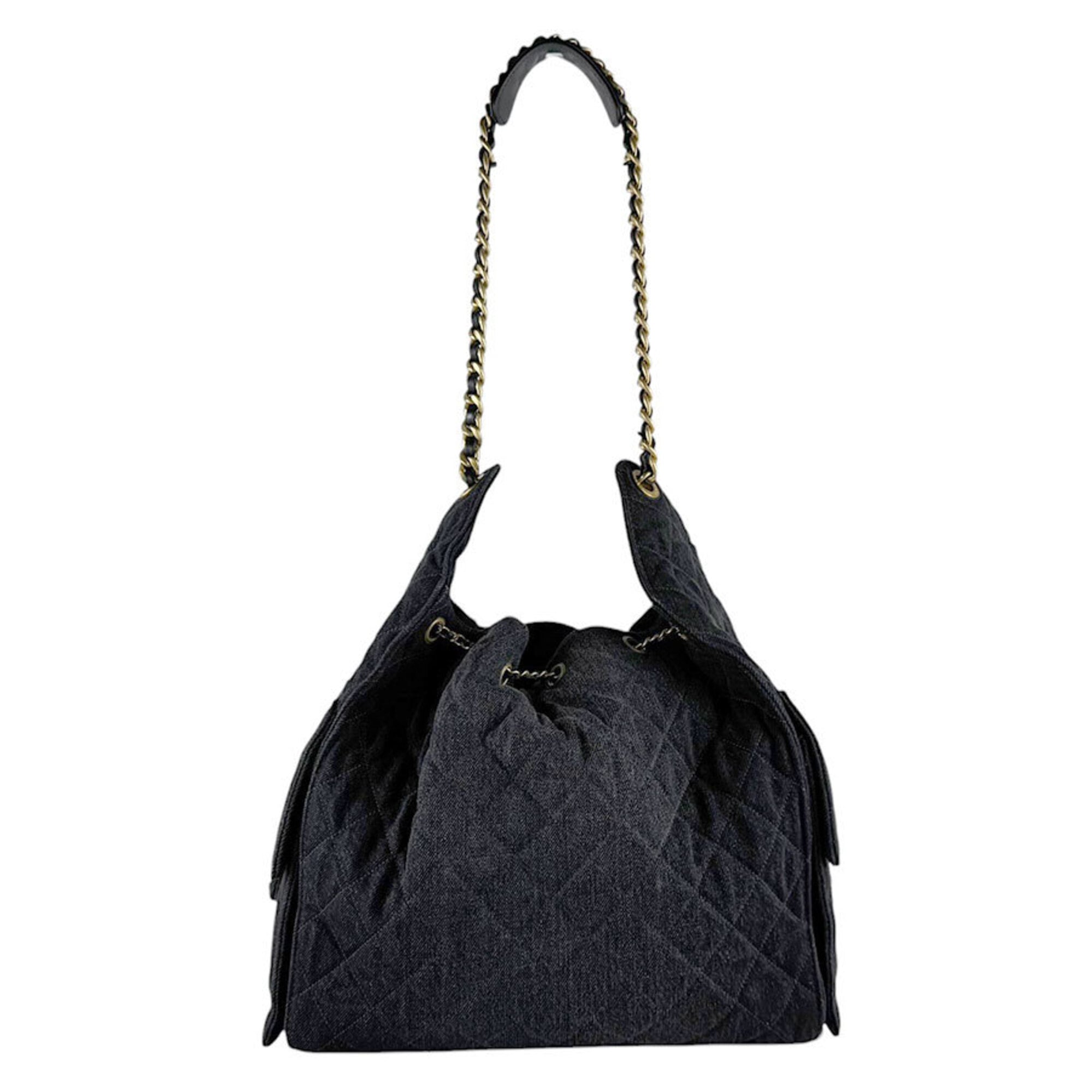 Chanel Black Denim Shoulder Bag (Pre-Owned)