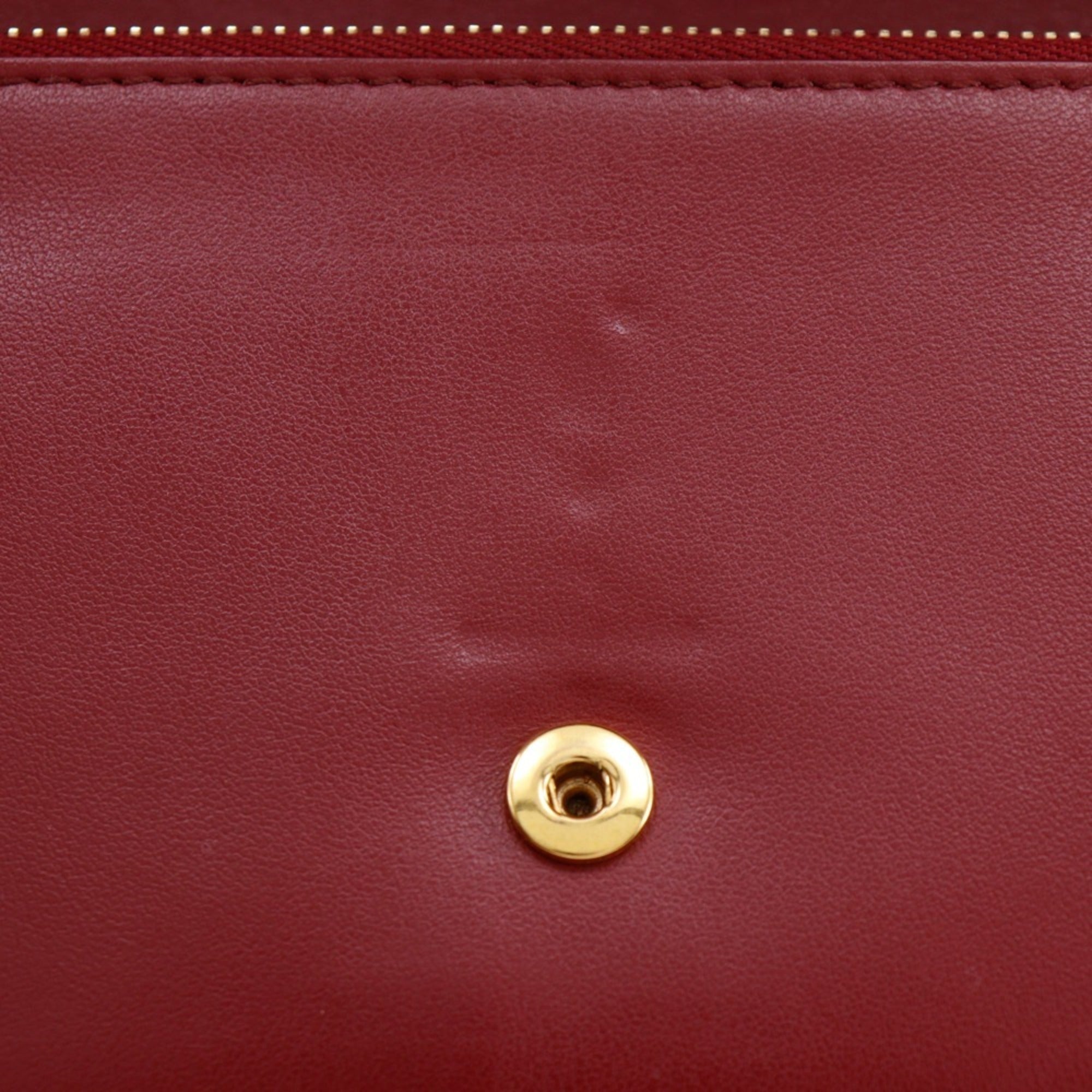 Burberry Red Color Leather Shoulder Bag (Pre-Owned)
