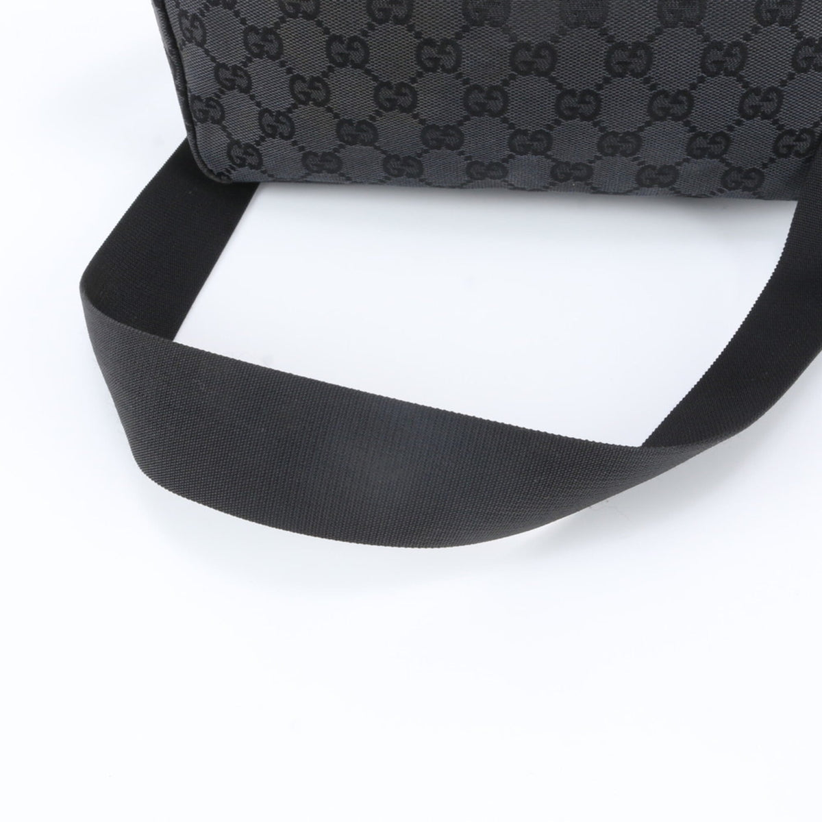 Gucci Black Leather Canvas Crossbody Bag Shoulder Bag (Pre-Owned)