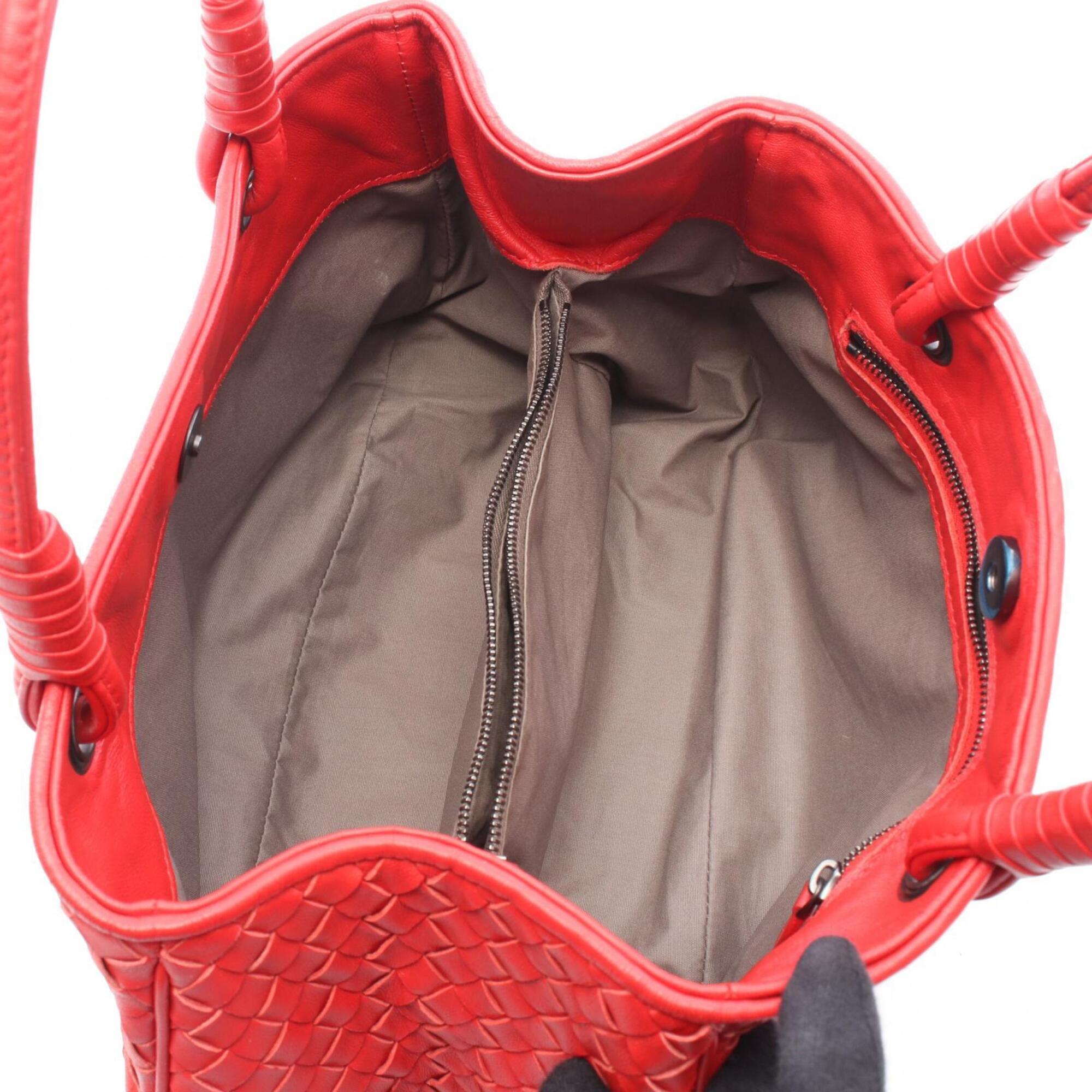 Bottega Veneta Red Color Leather Handbag (Pre-Owned)