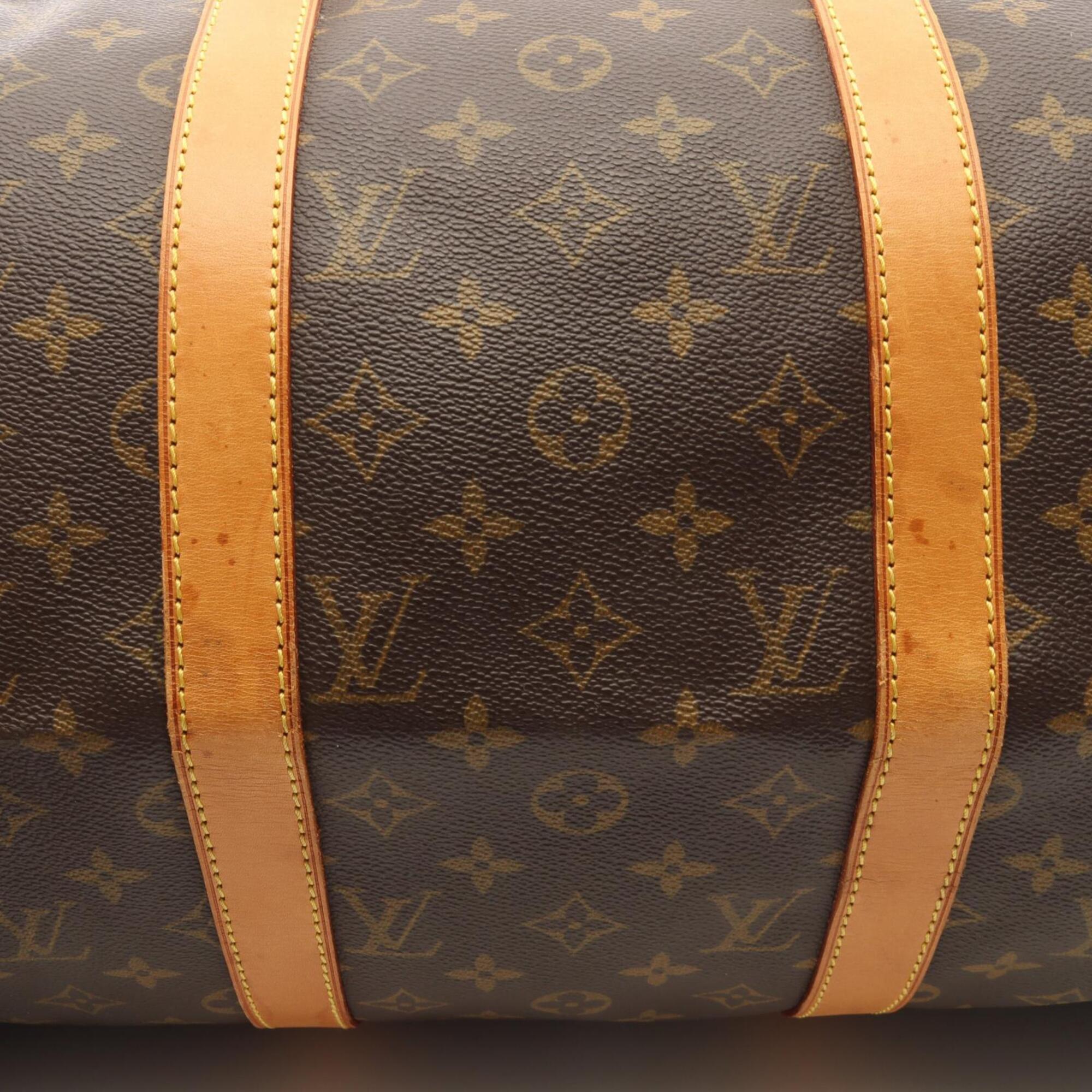 Louis Vuitton Brown Coated Canvas Leather Monogram Boston Bag Handbag (Pre-Owned)
