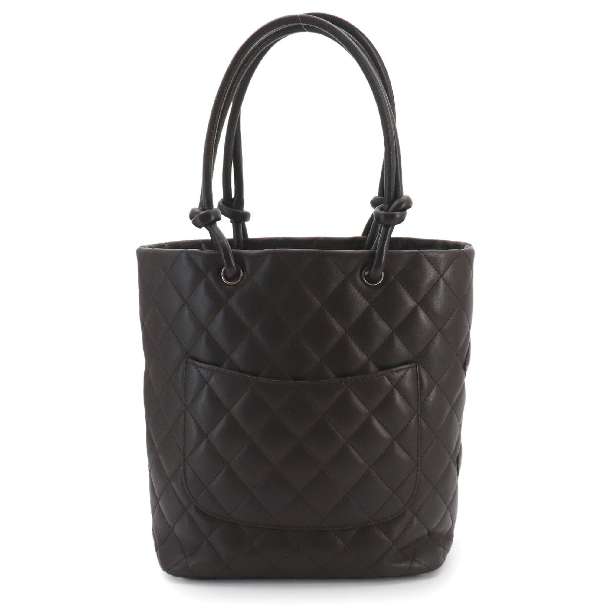 Chanel Brown Leather Handbag Tote Bag (Pre-Owned)