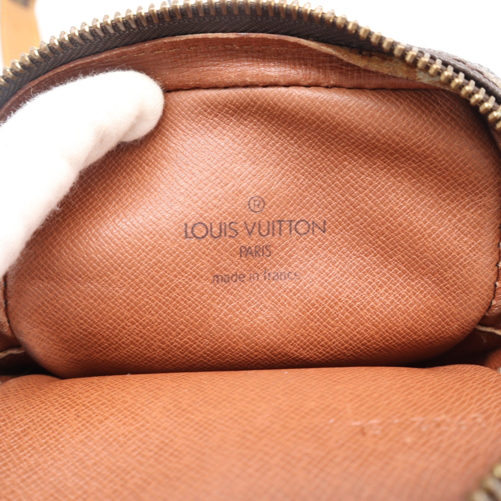 Louis Vuitton Monogram Beige Brown Coated Canvas Leather Shoulder Bag (Pre-Owned)