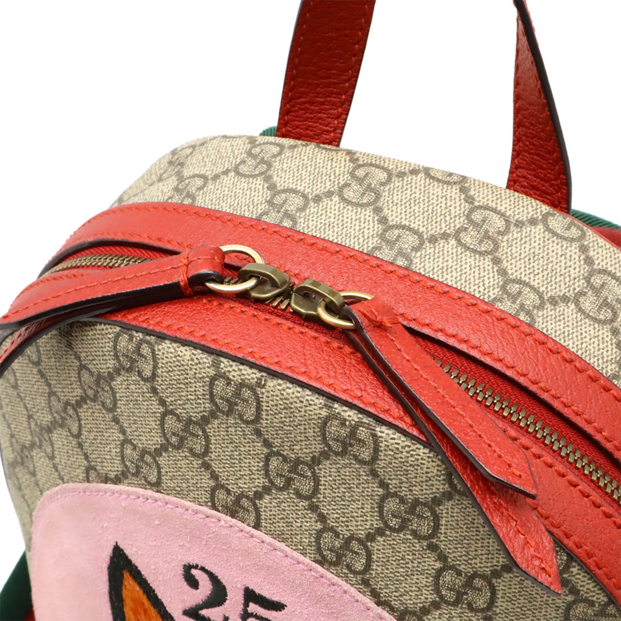 Gucci Beige Green Pink Gg Supreme Backpack (Pre-Owned)