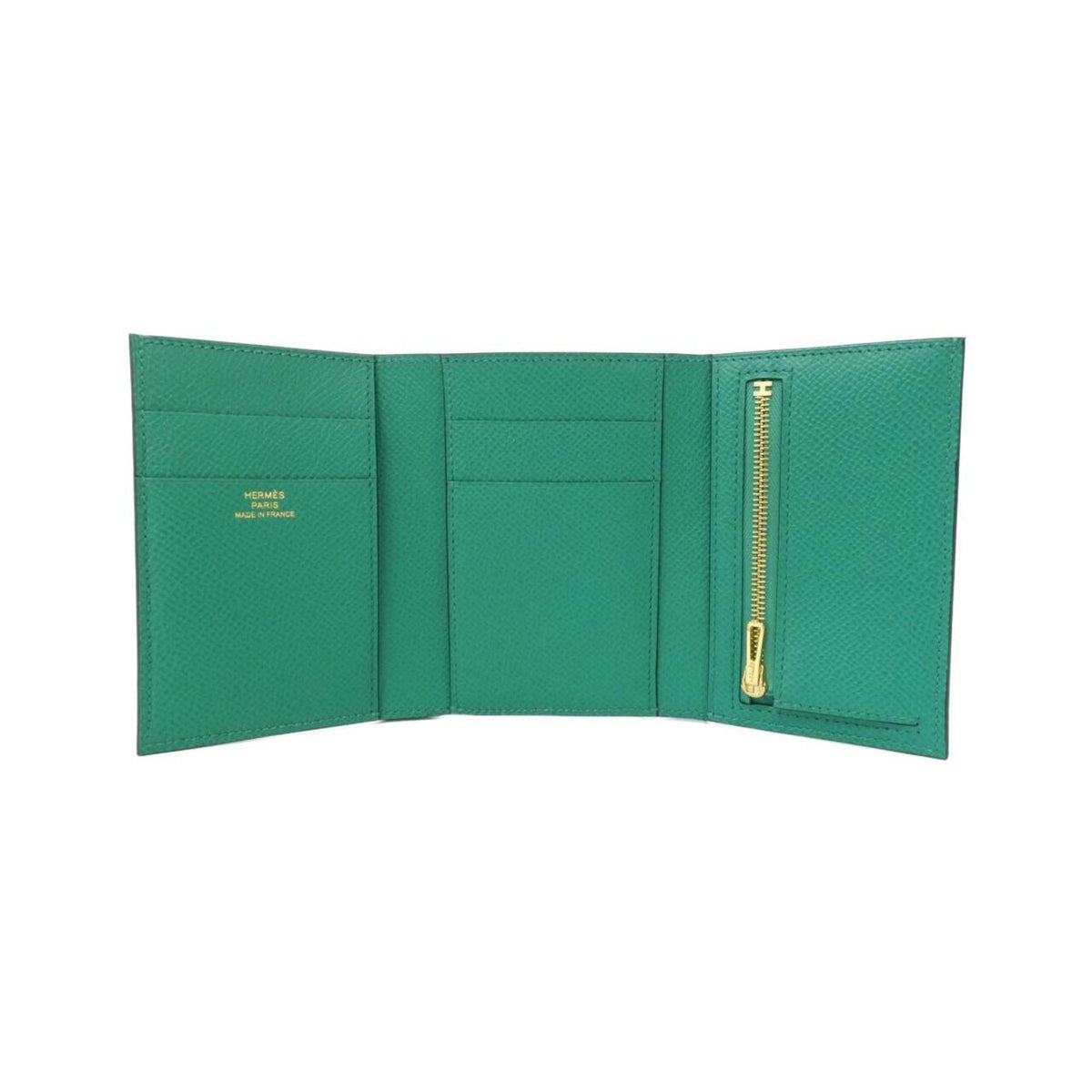 Hermes Green Epsom Leather Wallet (Tri-Fold) (Pre-Owned)
