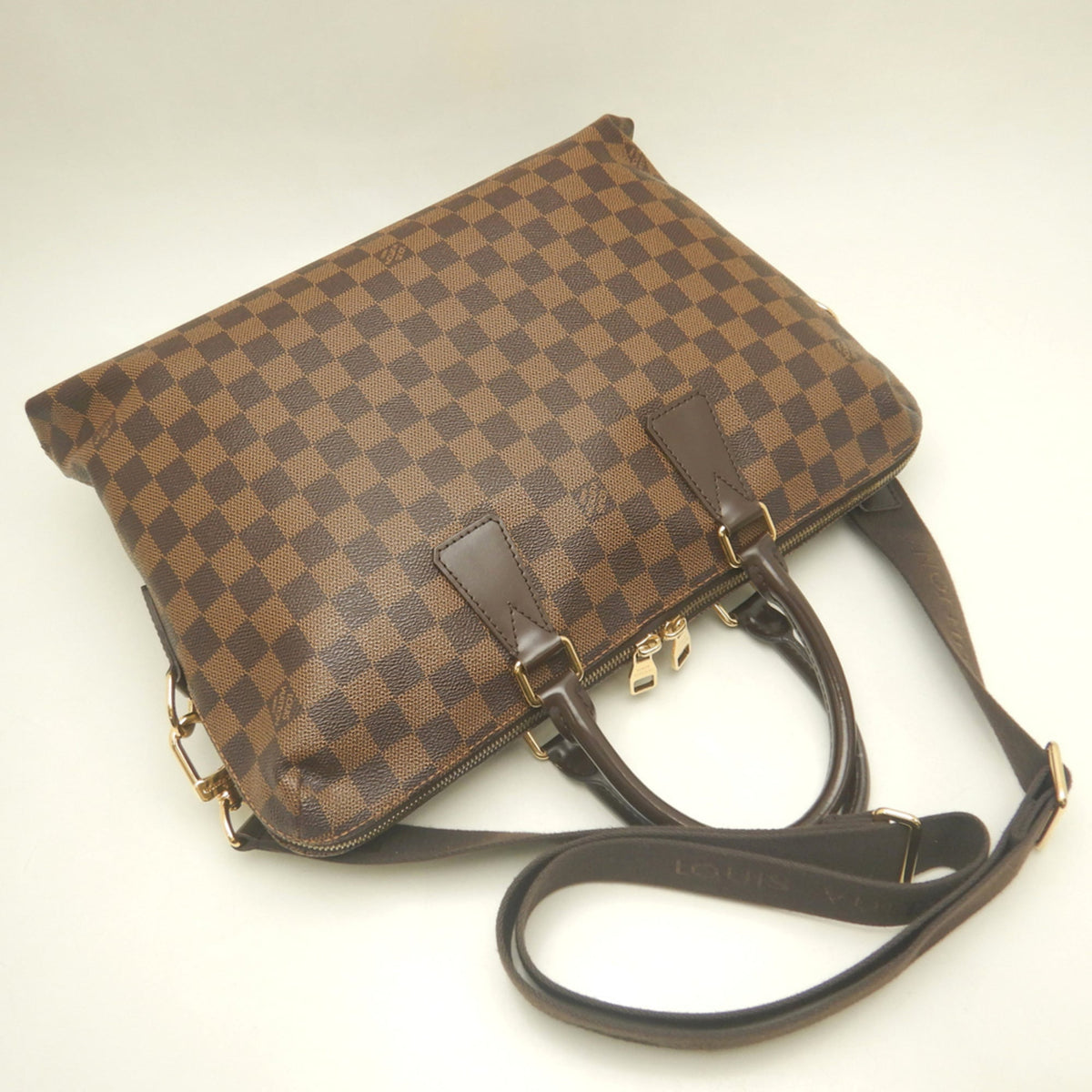 Louis Vuitton Damier Canvas Ebene Damier Canvas Briefcase Handbag Shoulder Bag (Pre-Owned)