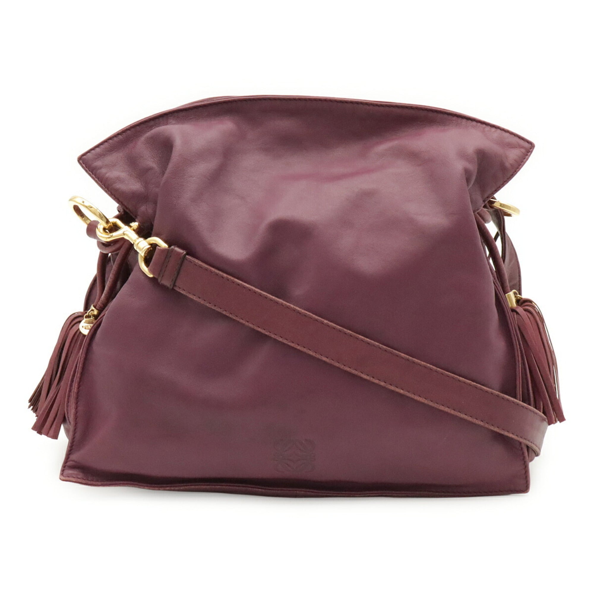 Loewe Purple Leather Pochette Shoulder Bag (Pre-Owned)