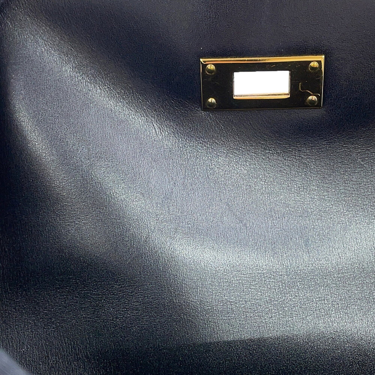 Hermes Kelly Black Box Calf Leather Handbag (Pre-Owned)