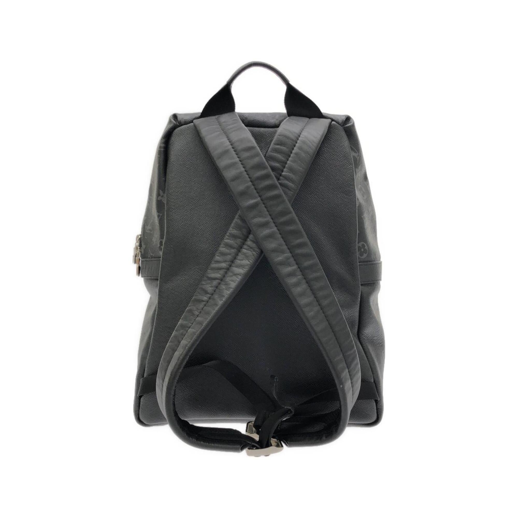 Louis Vuitton Black Coated Canvas Leather Backpack (Pre-Owned)