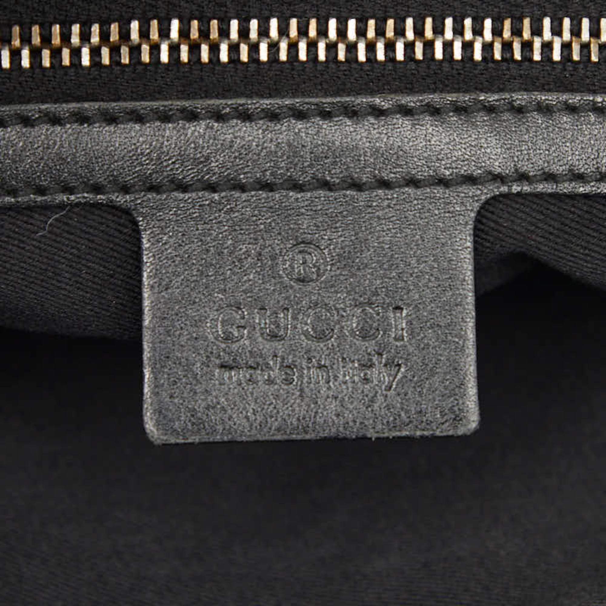 Gucci Black Canvas Leather Shoulder Bag (Pre-Owned)