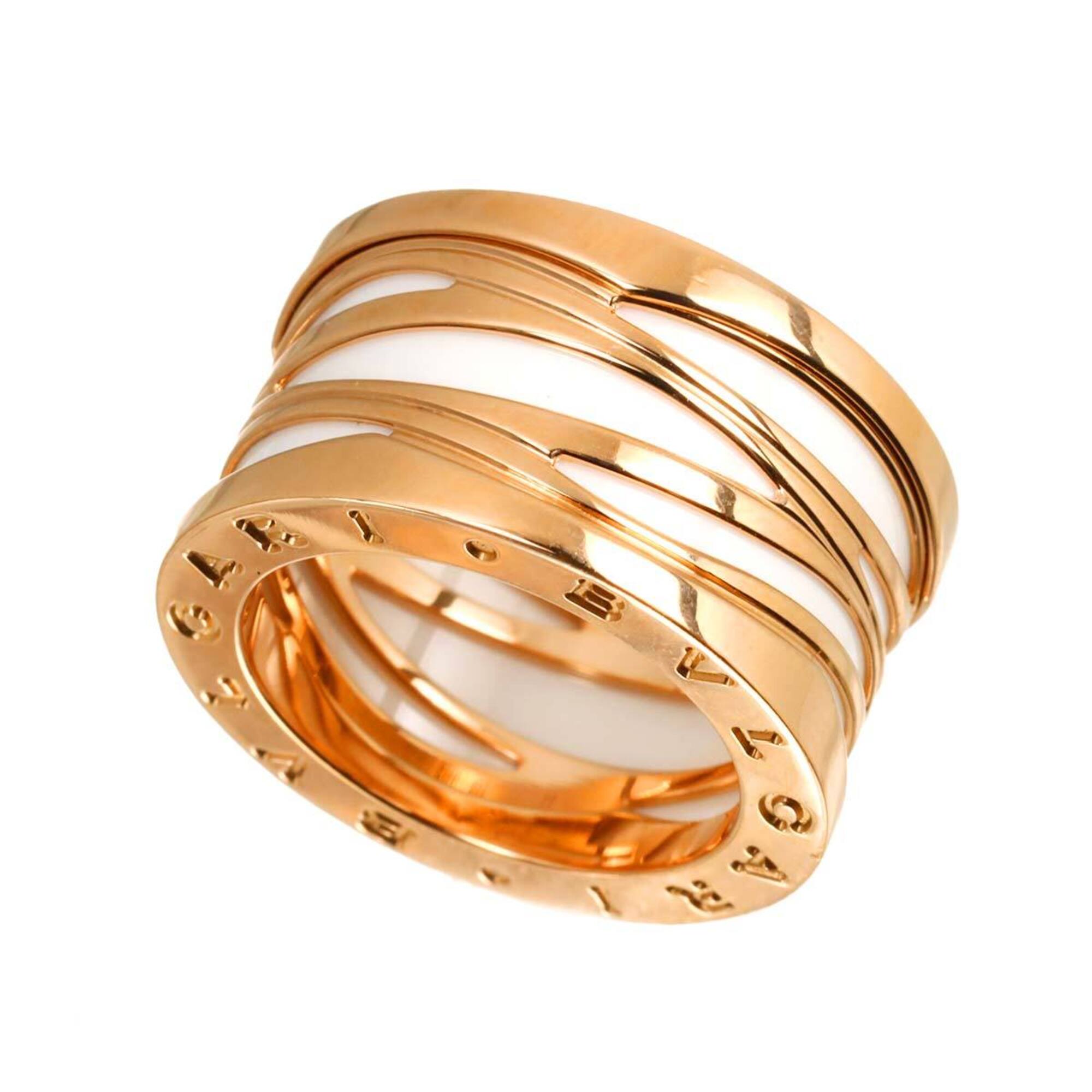 Bvlgari Pink Gold White Pink Gold (18K) Band Ring (Pre-Owned)