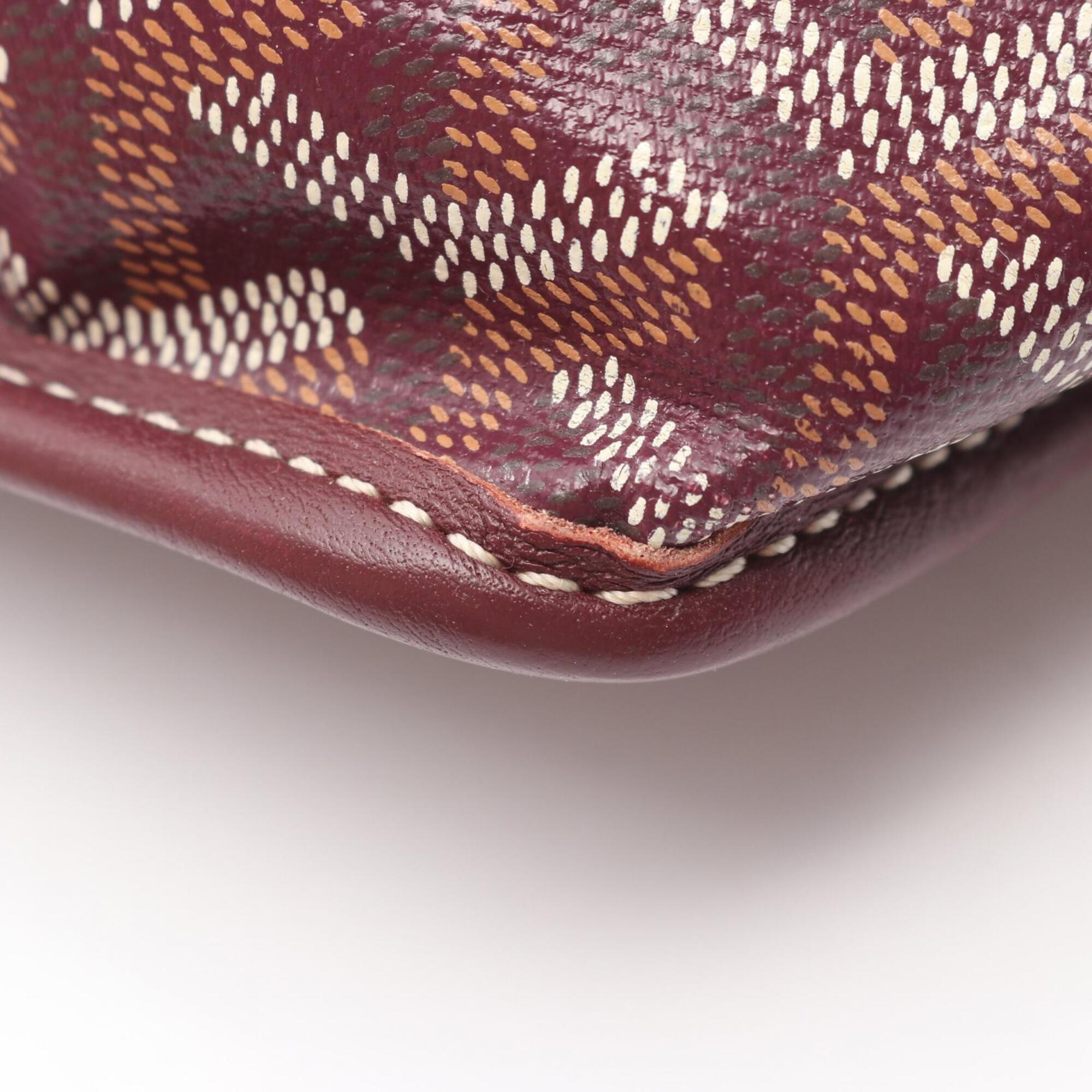 Goyard Bordeaux Coated Canvas Leather Handbag Pouch Tote Bag (Pre-Owned)