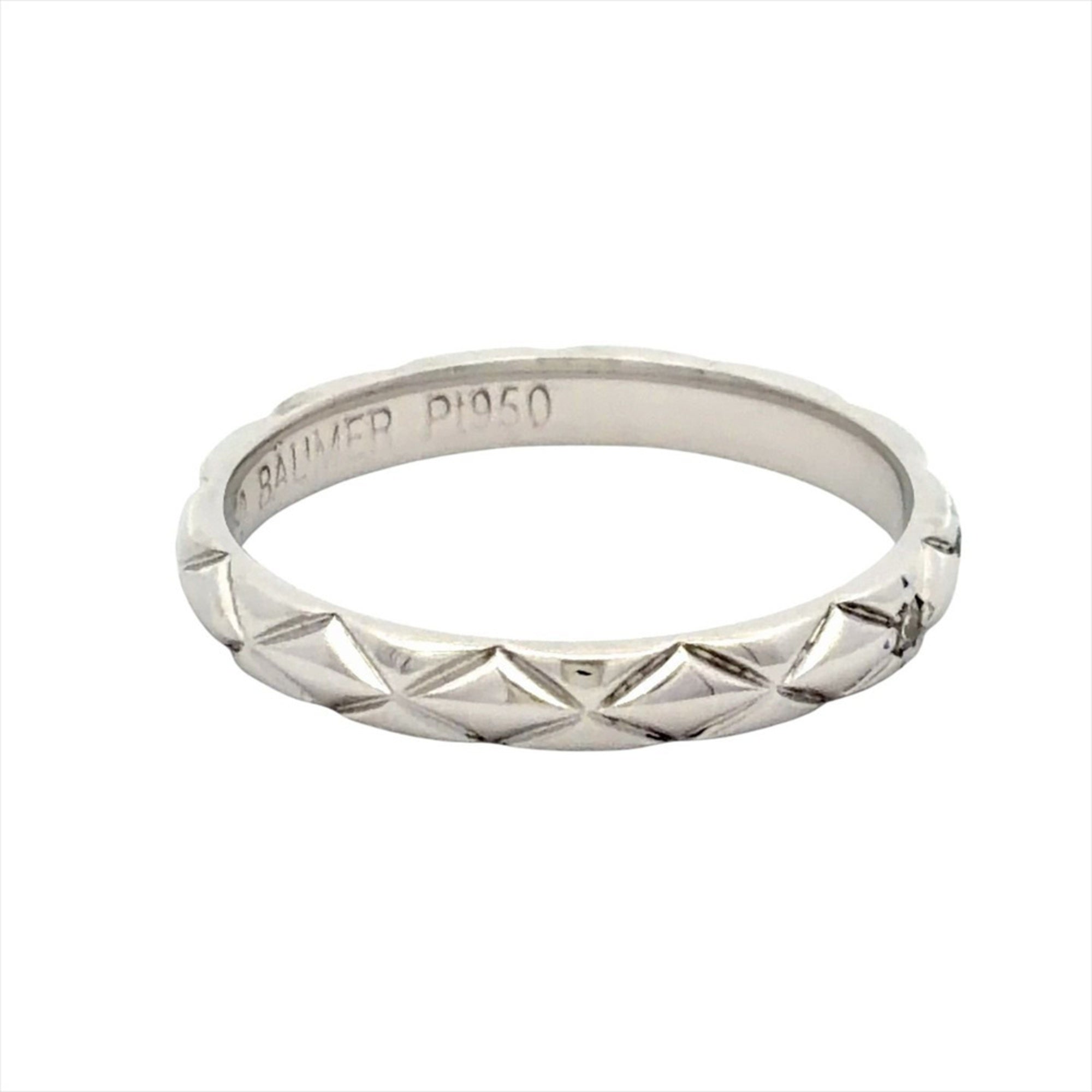 Chanel Platinum Platinum 950 Band Ring (Pre-Owned)