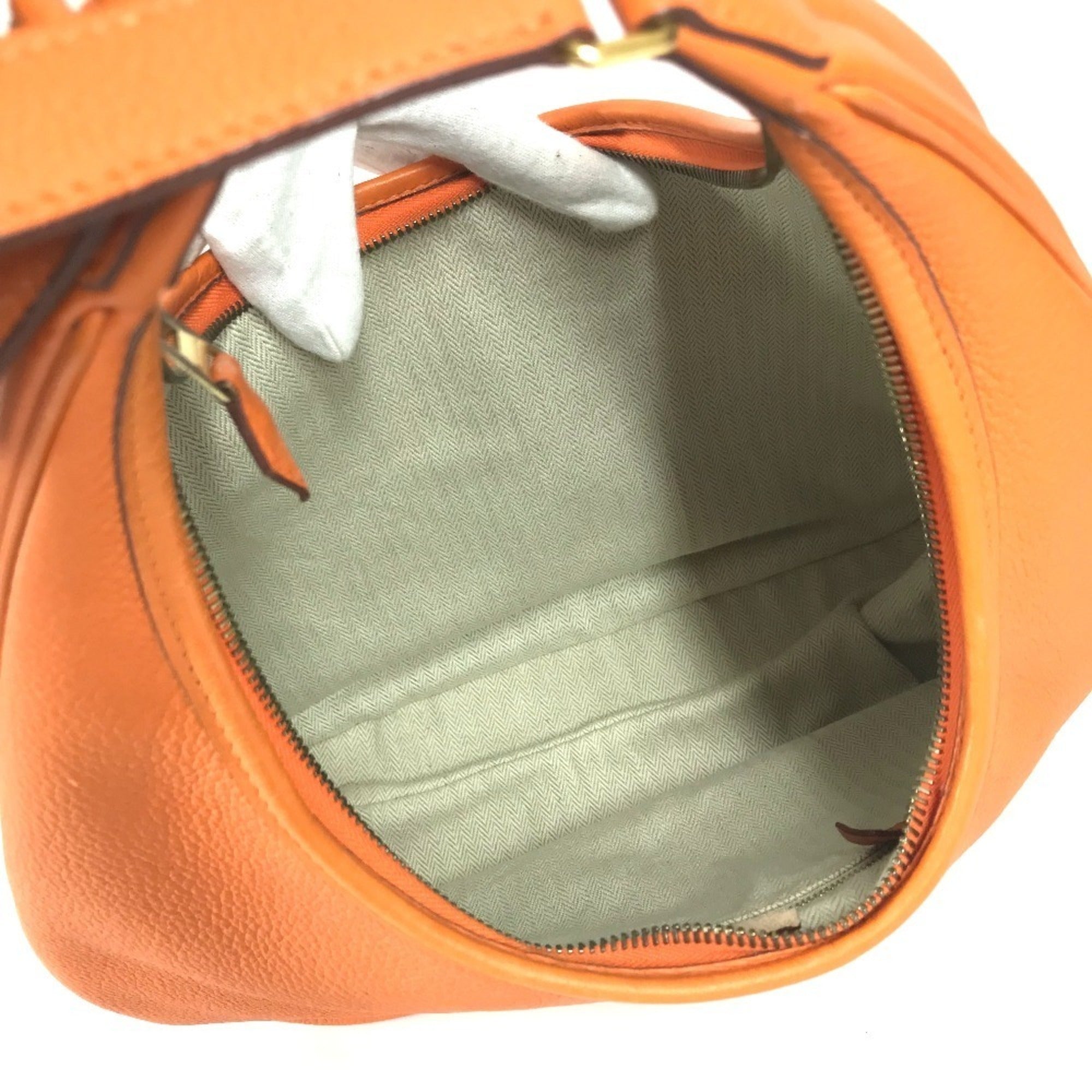 Hermes Orange Leather Shoulder Bag (Pre-Owned)