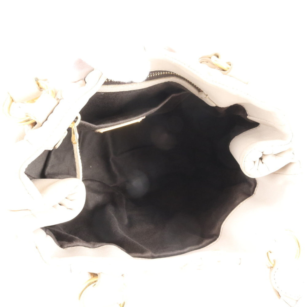 Miu Miu Beige Leather Handbag Tote Bag (Pre-Owned)