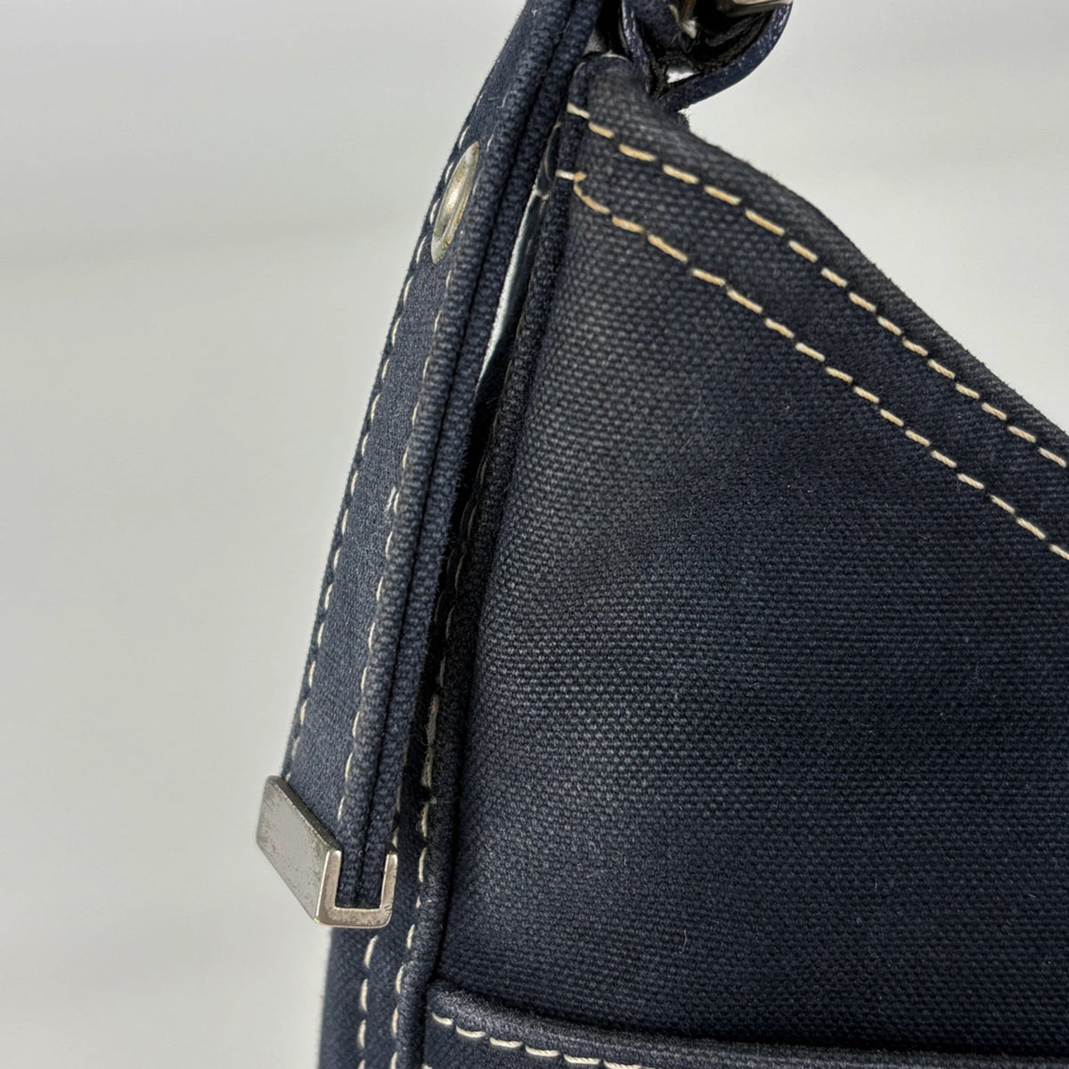 Fendi Navy Canvas Shoulder Bag (Pre-Owned)