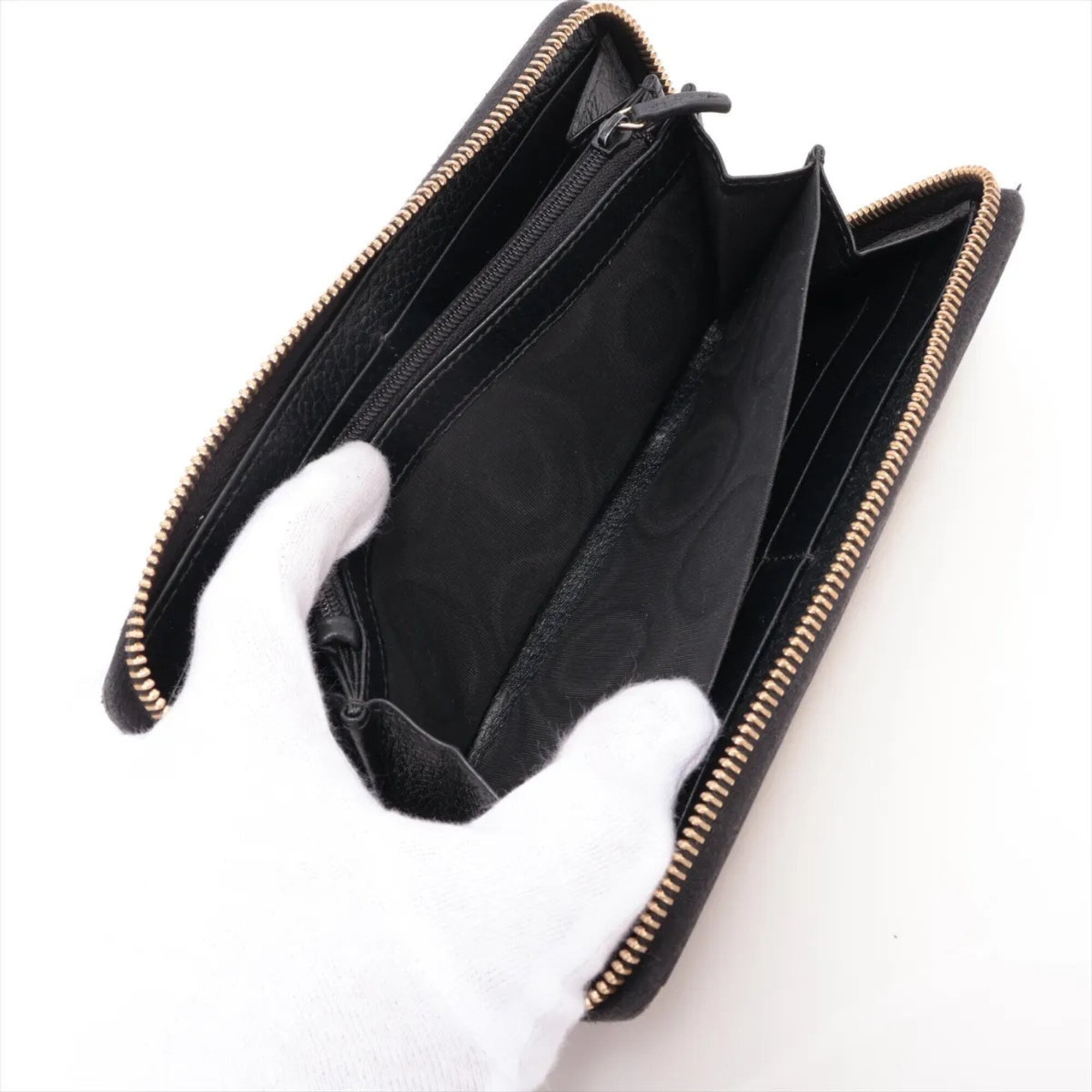 Gucci Brown Leather Coated Canvas Long Wallet (Bi-Fold) (Pre-Owned)