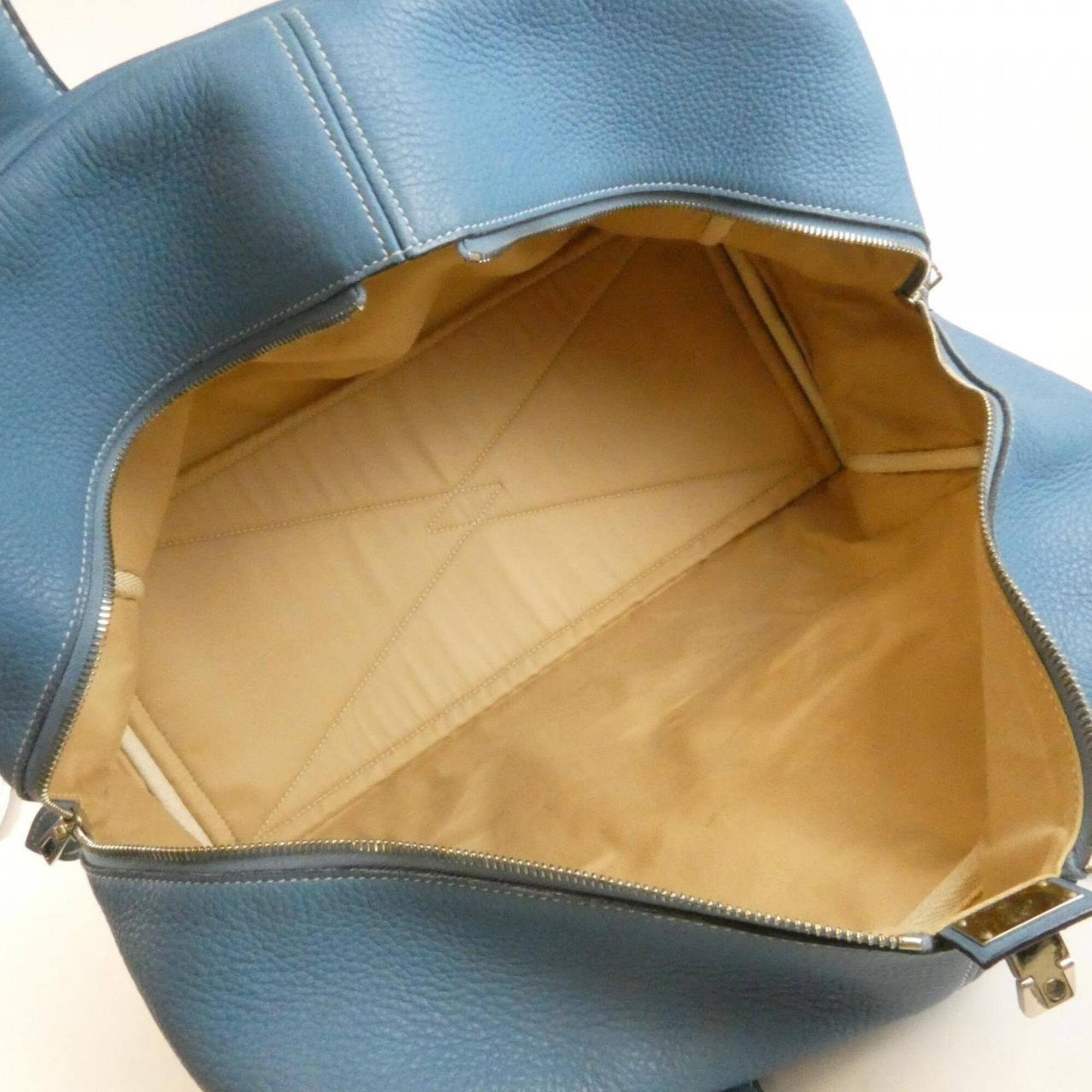 Hermes Blue Jean Taurillon Clemence Leather Boston Bag (Pre-Owned)