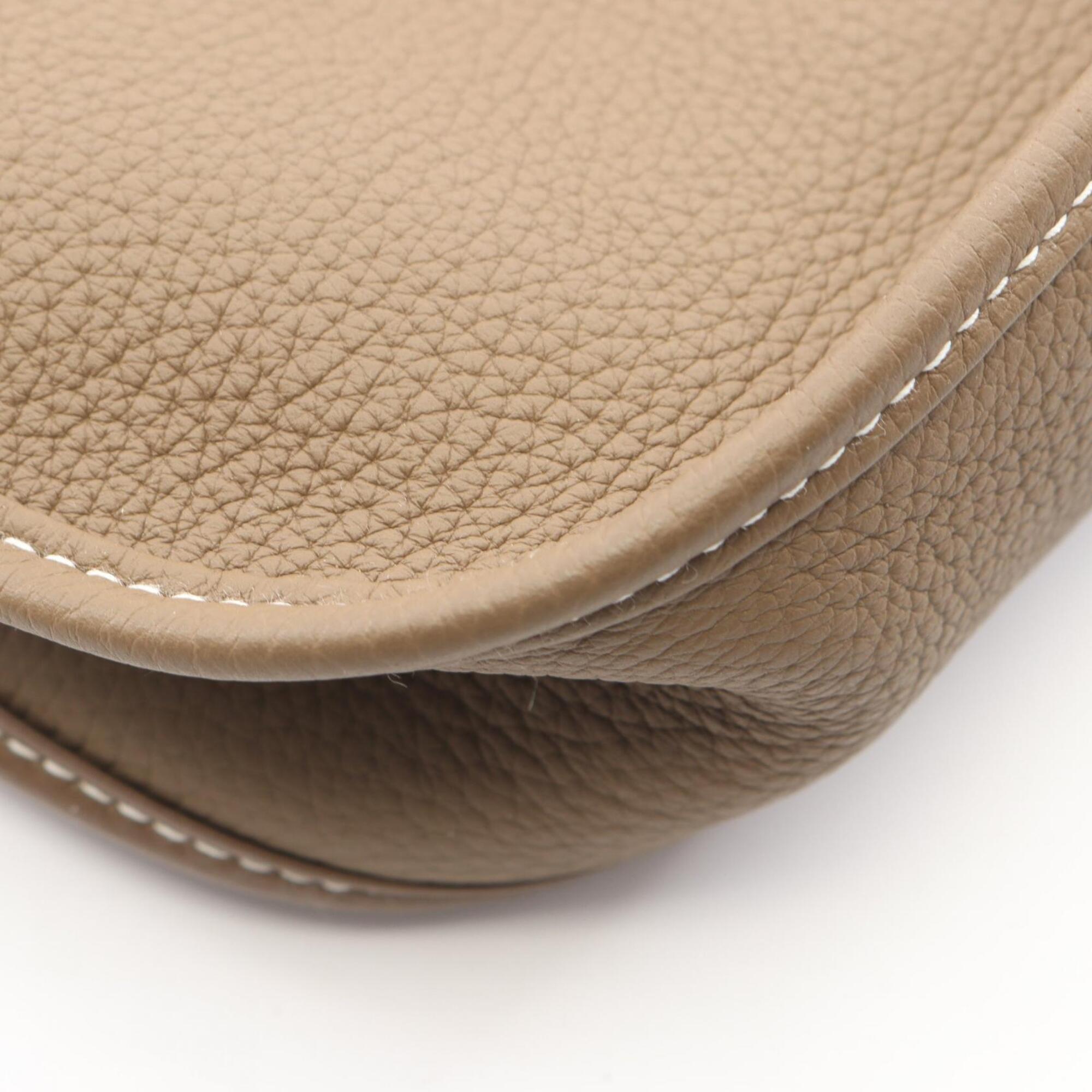 Hermes Etoupe Gray Gray Taurillon Clemence Leather Leather Handbag Shoulder Bag (Pre-Owned)