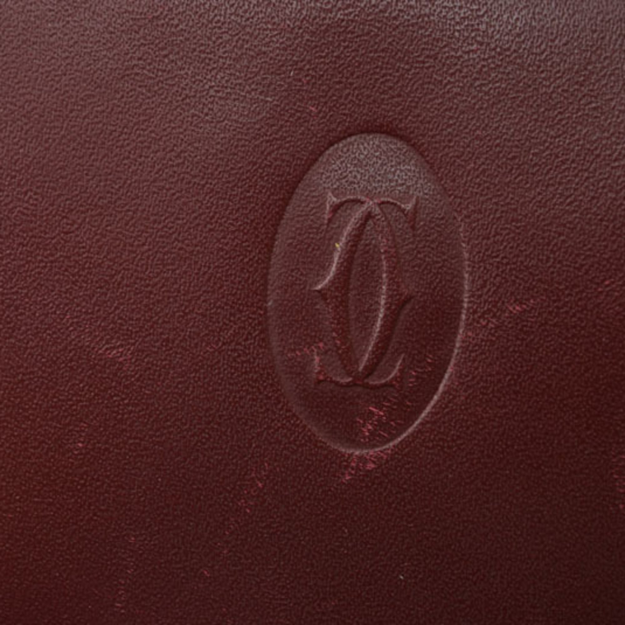 Cartier Must Bordeaux Leather Coin Purse/Coin Case (Pre-Owned)