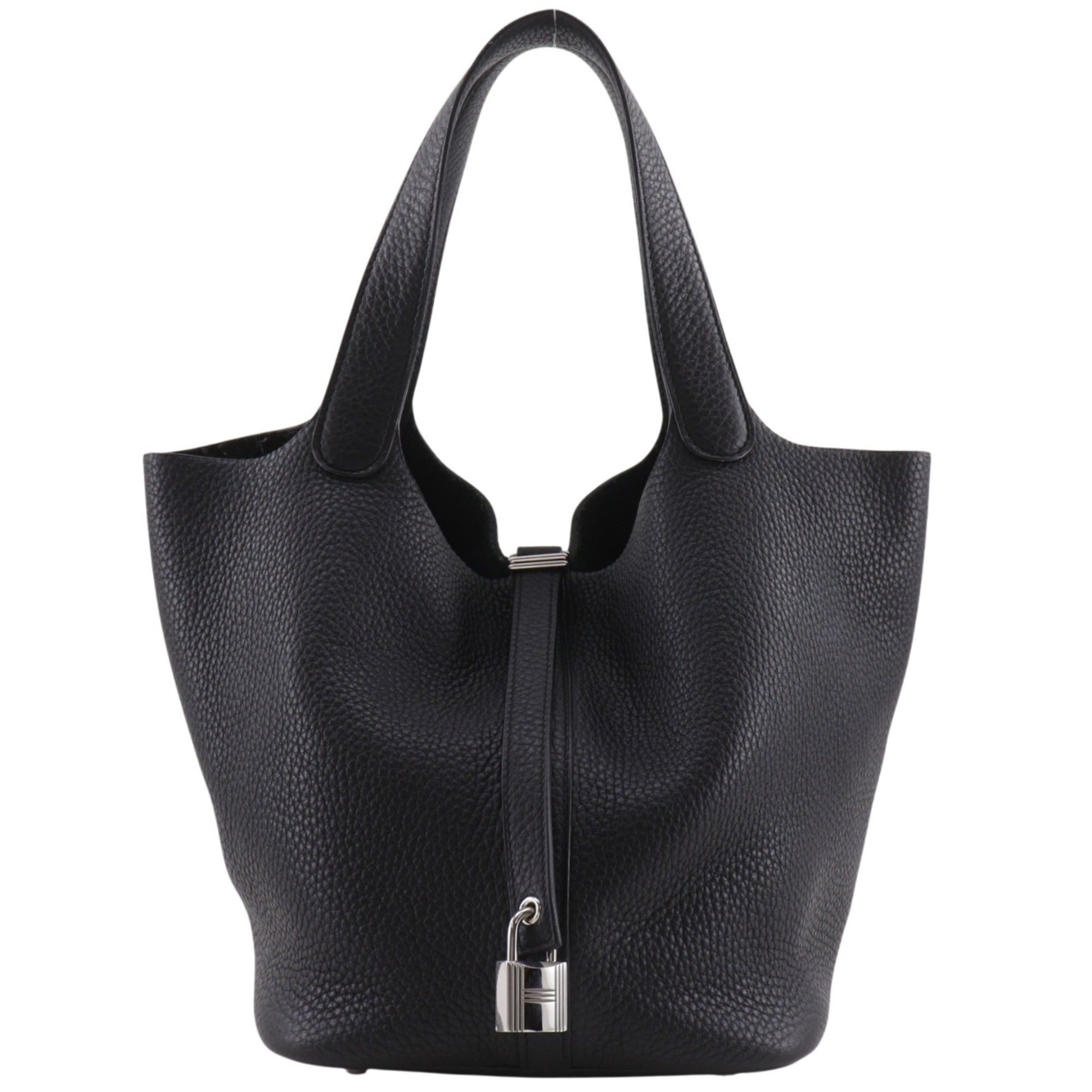 Hermes Black Taurillon Clemence Leather Handbag (Pre-Owned)