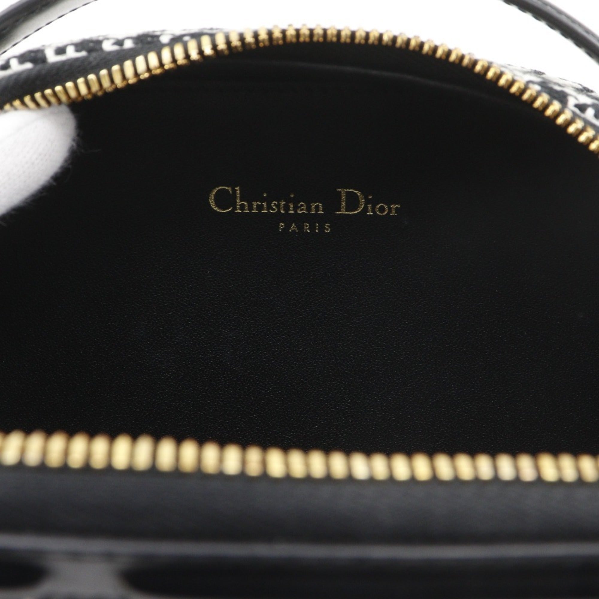 Christian Dior Black White Canvas Leather Shoulder Bag (Pre-Owned)