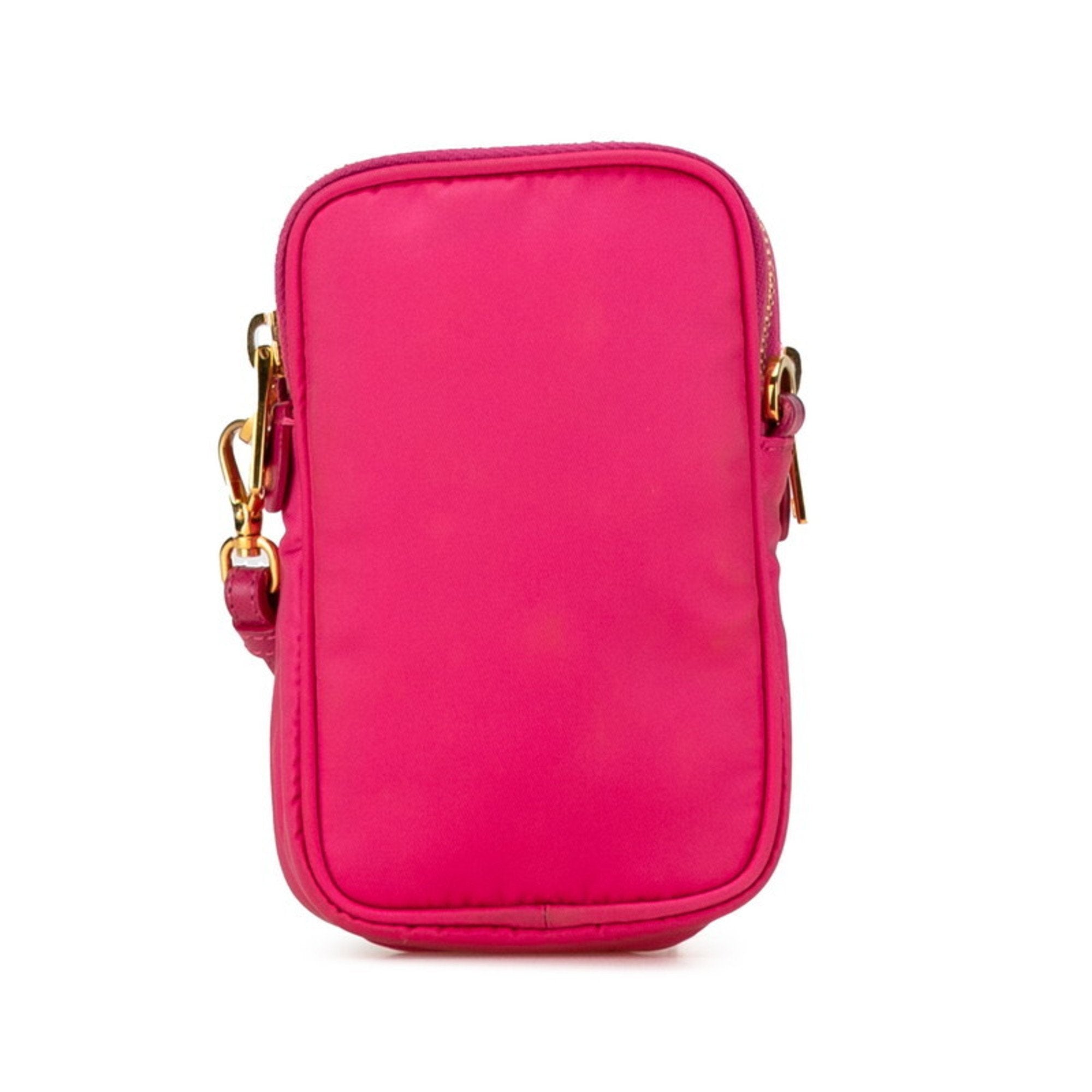 Prada Pink Nylon Leather Shoulder Bag (Pre-Owned)