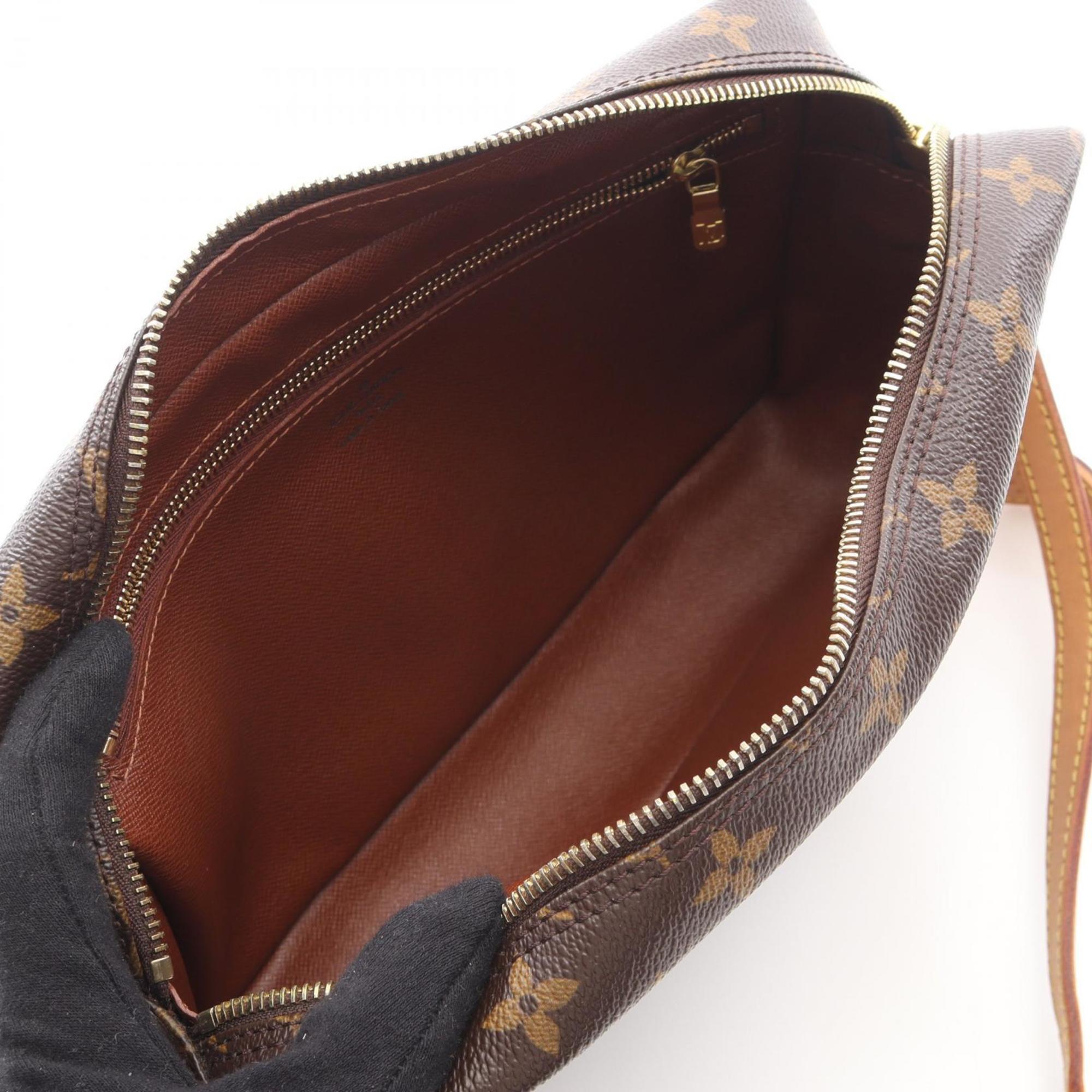 Louis Vuitton Brown Coated Canvas Leather Handbag Shoulder Bag (Pre-Owned)