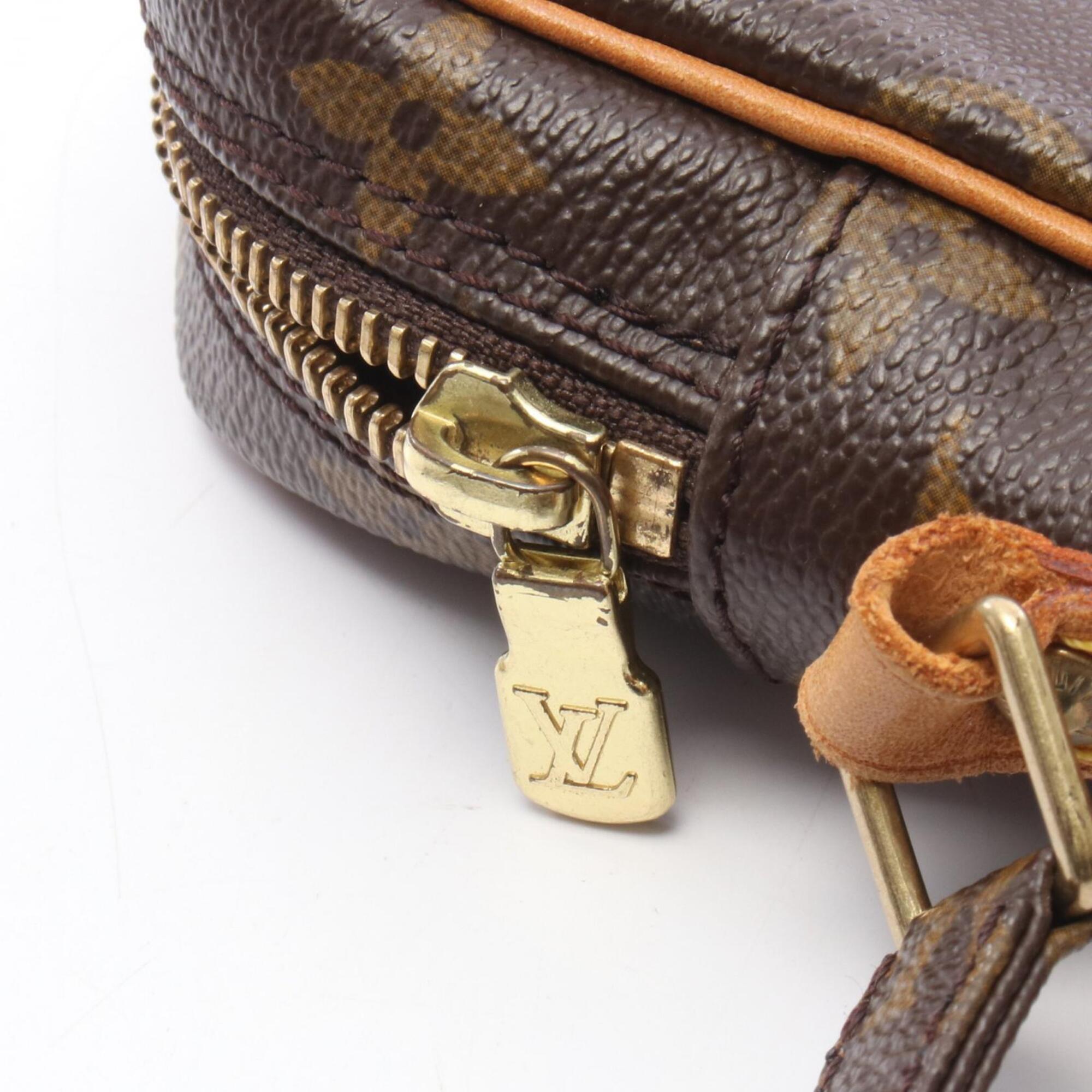 Louis Vuitton Brown Coated Canvas Leather Monogram Handbag Shoulder Bag (Pre-Owned)