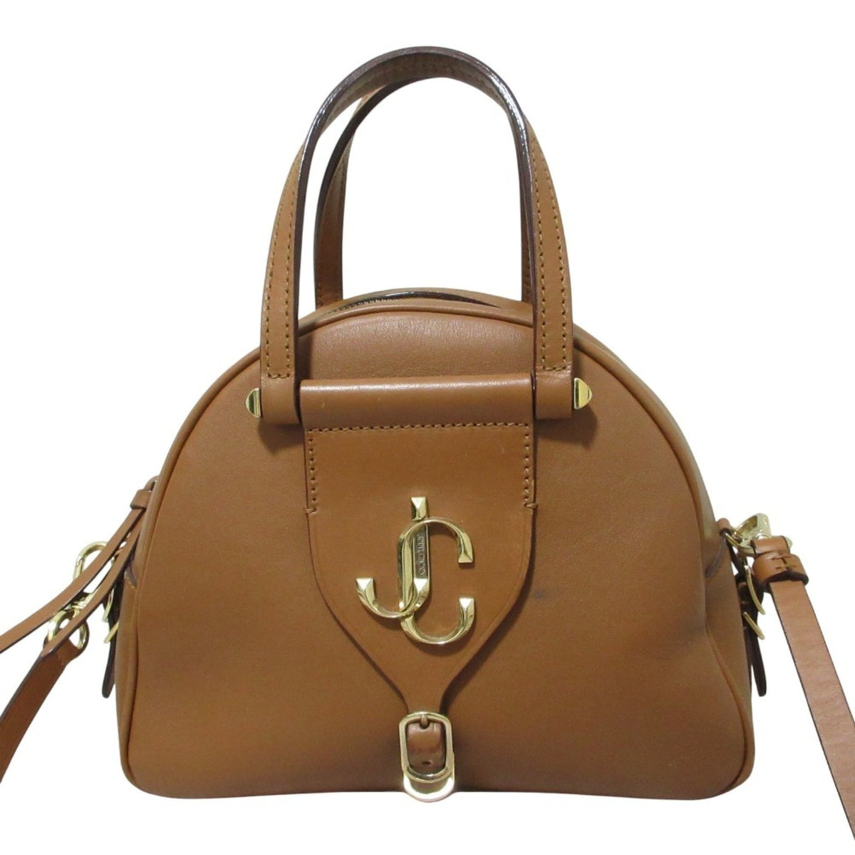 Jimmy Choo Brown Leather Handbag Shoulder Bag (Pre-Owned)