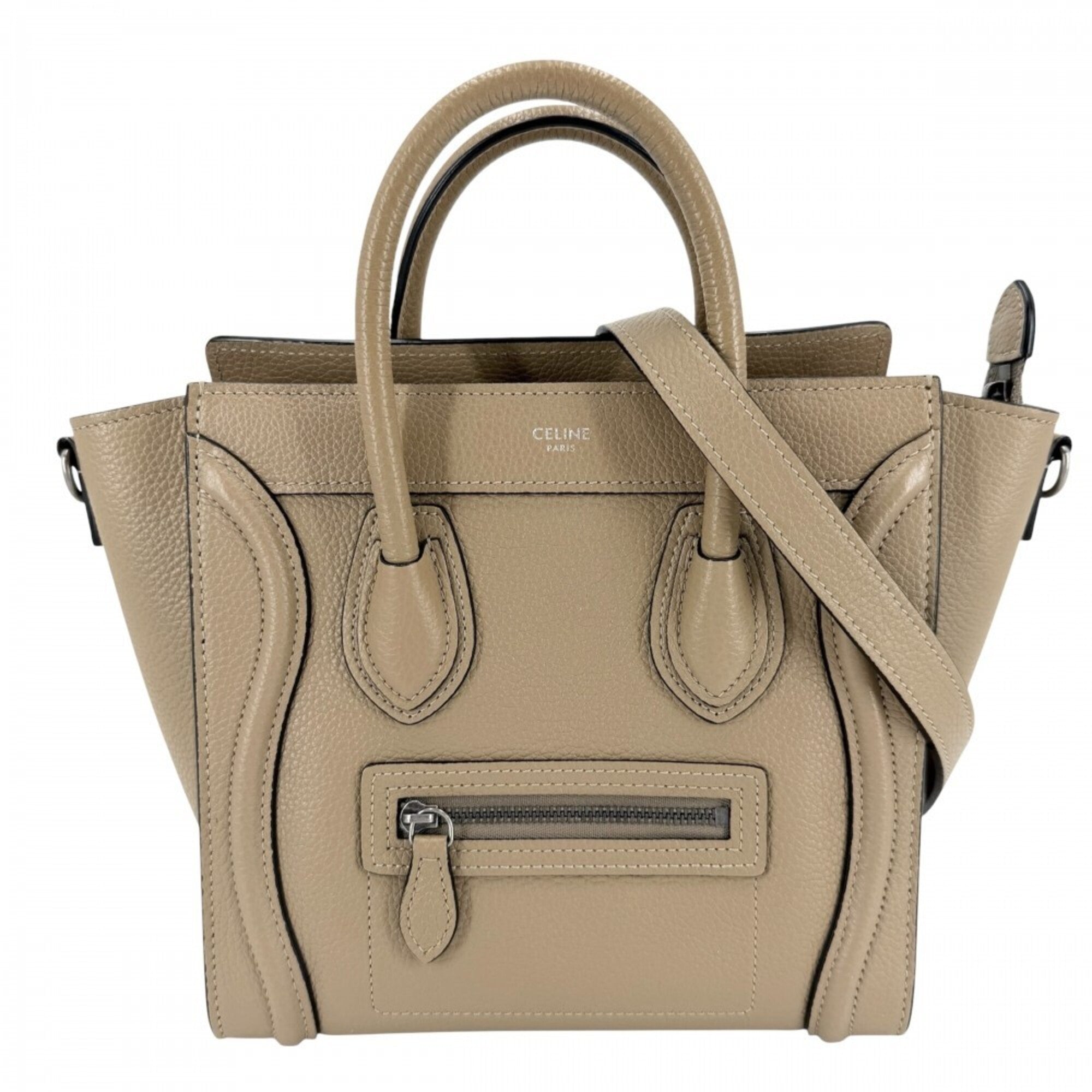 Celine Brown Leather Handbag Shoulder Bag (Pre-Owned)