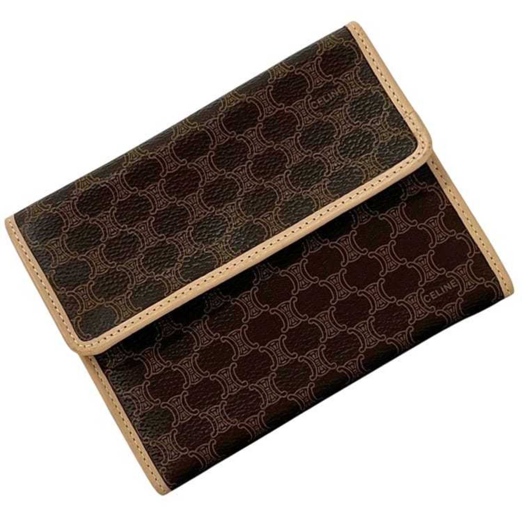 Celine Brown Pvc Leather Wallet (Tri-Fold) (Pre-Owned)