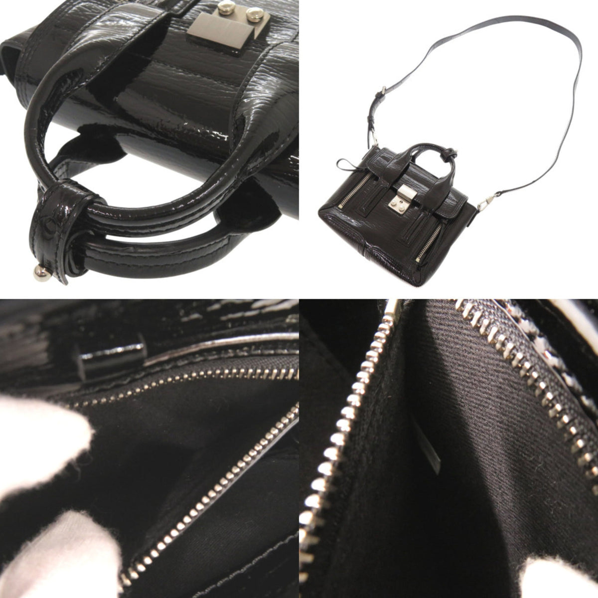 Unspecified Black Patent Leather Handbag Shoulder Bag (Pre-Owned)