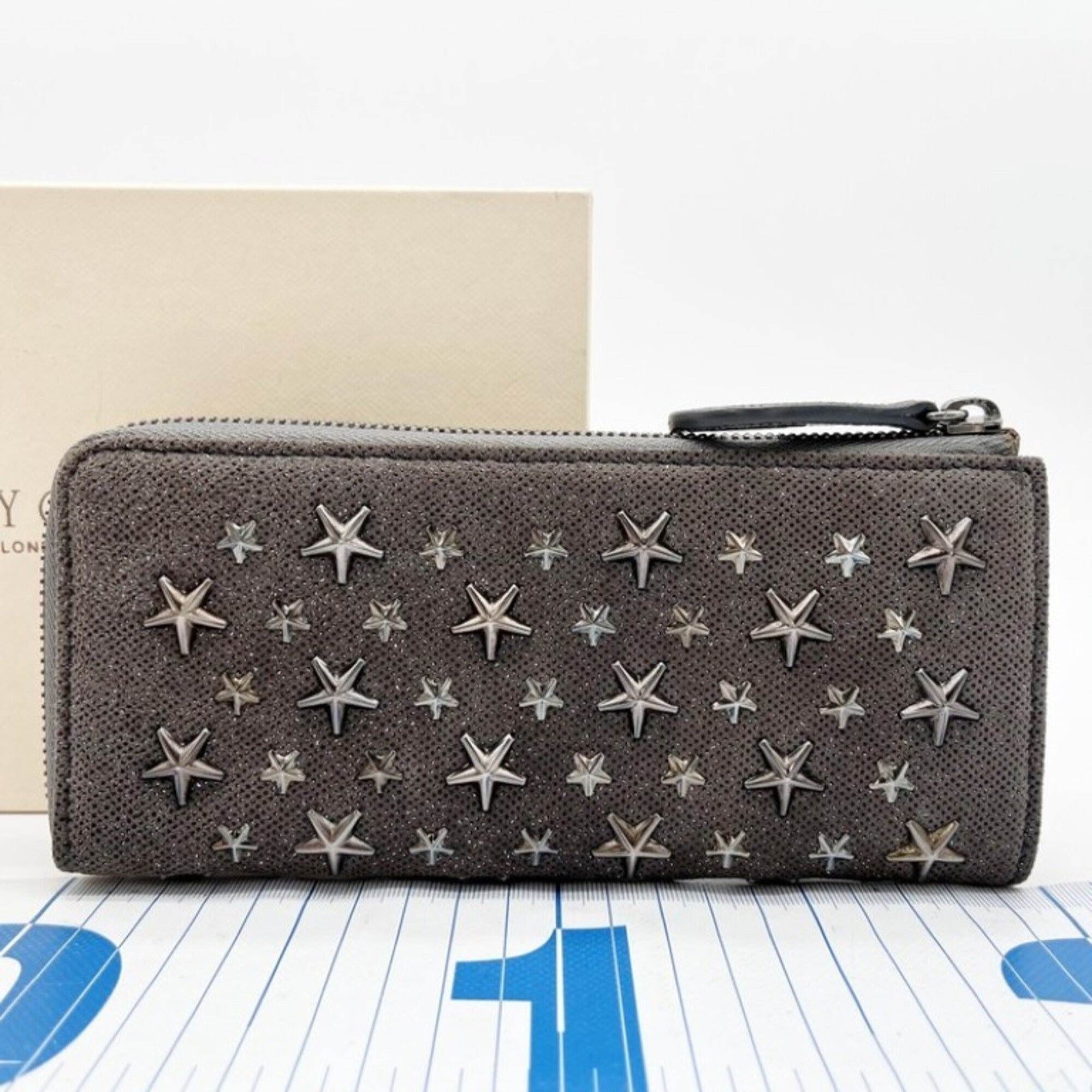 Jimmy Choo Khaki Leather Long Wallet (Bi-Fold) (Pre-Owned)