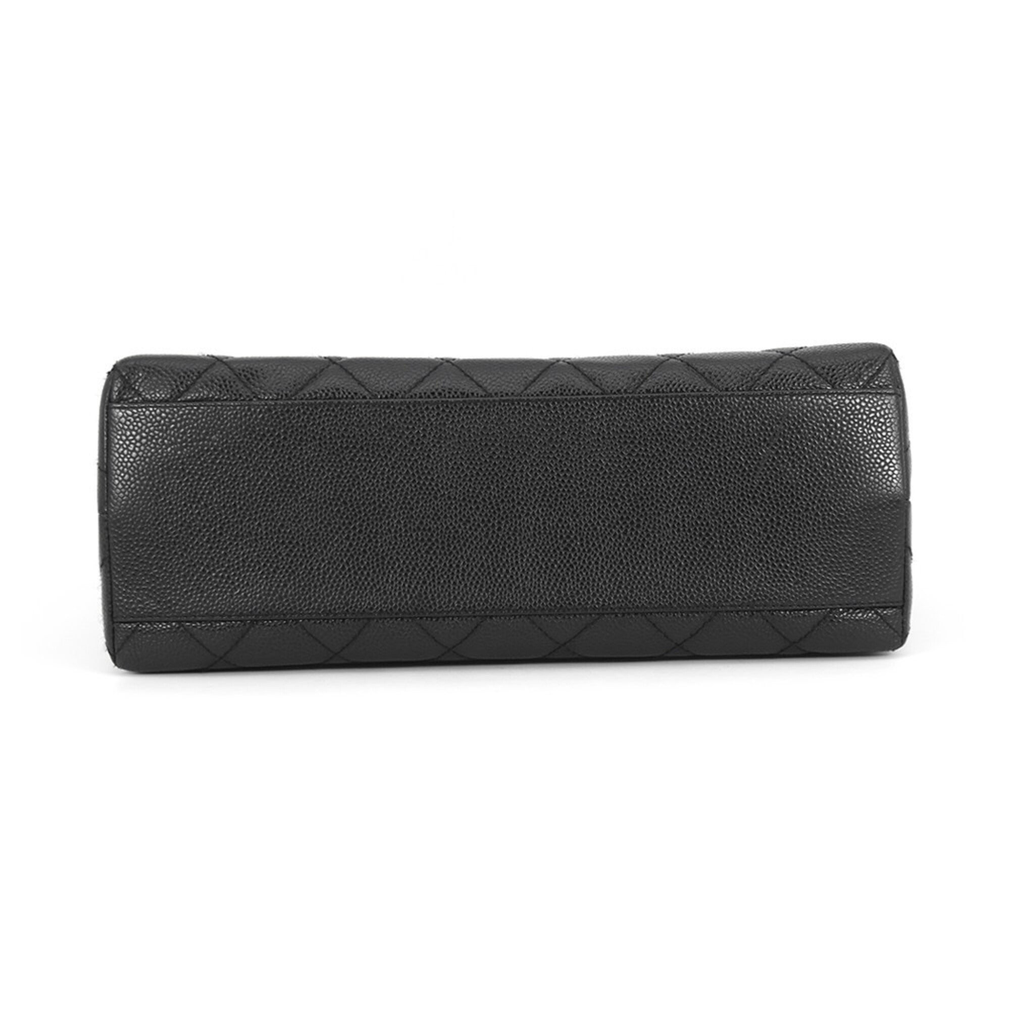 Chanel Black Grained Calfskin Handbag (Pre-Owned)