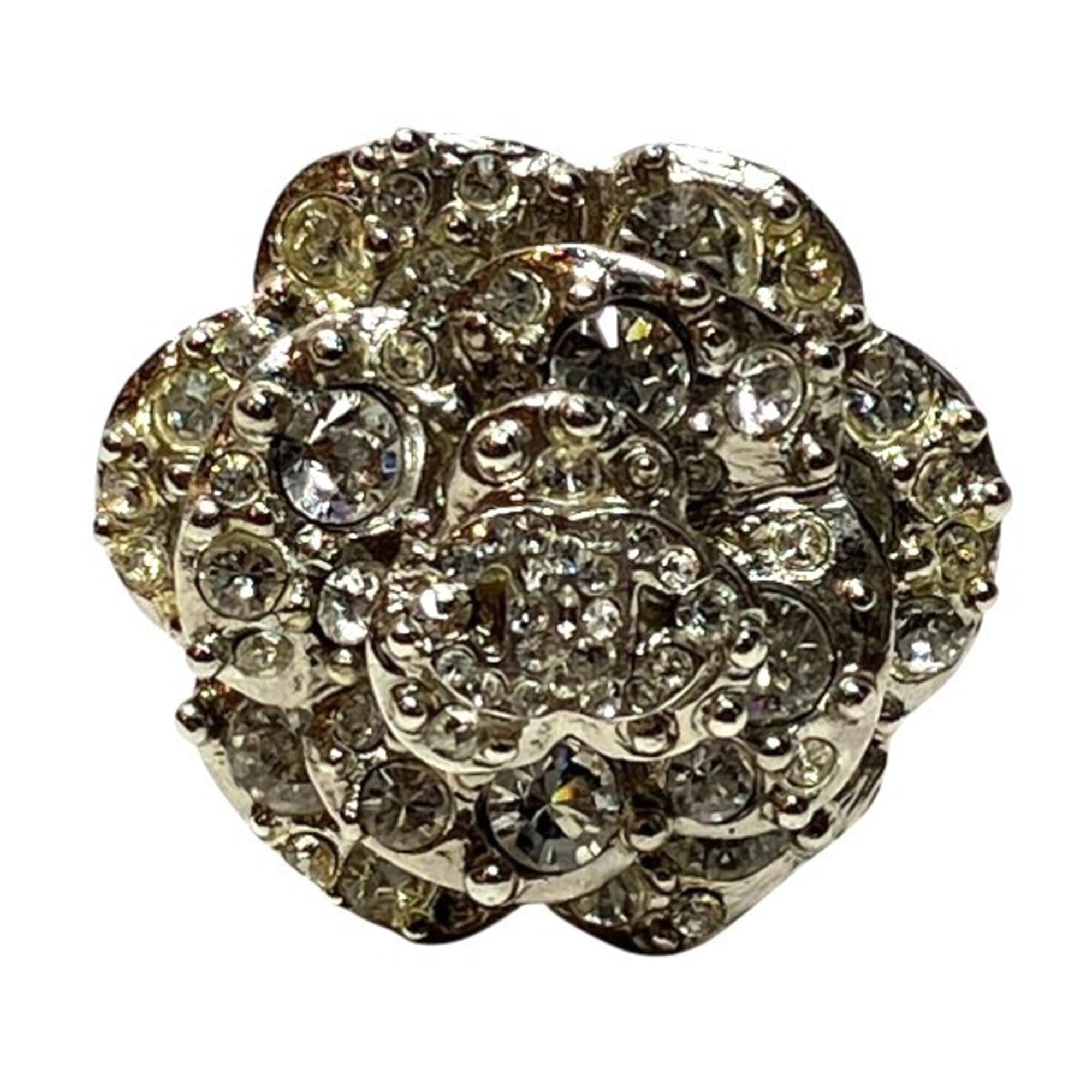 Chanel Silver Metal Band Ring (Pre-Owned)