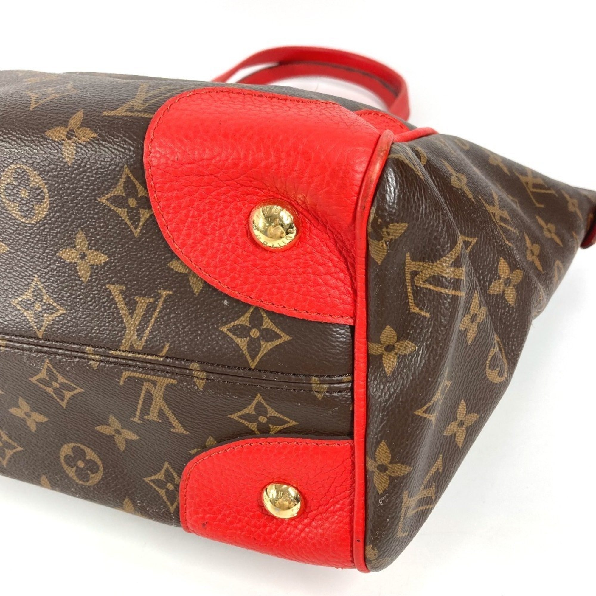 Louis Vuitton Brown Red Color Monogram Shoulder Bag (Pre-Owned)
