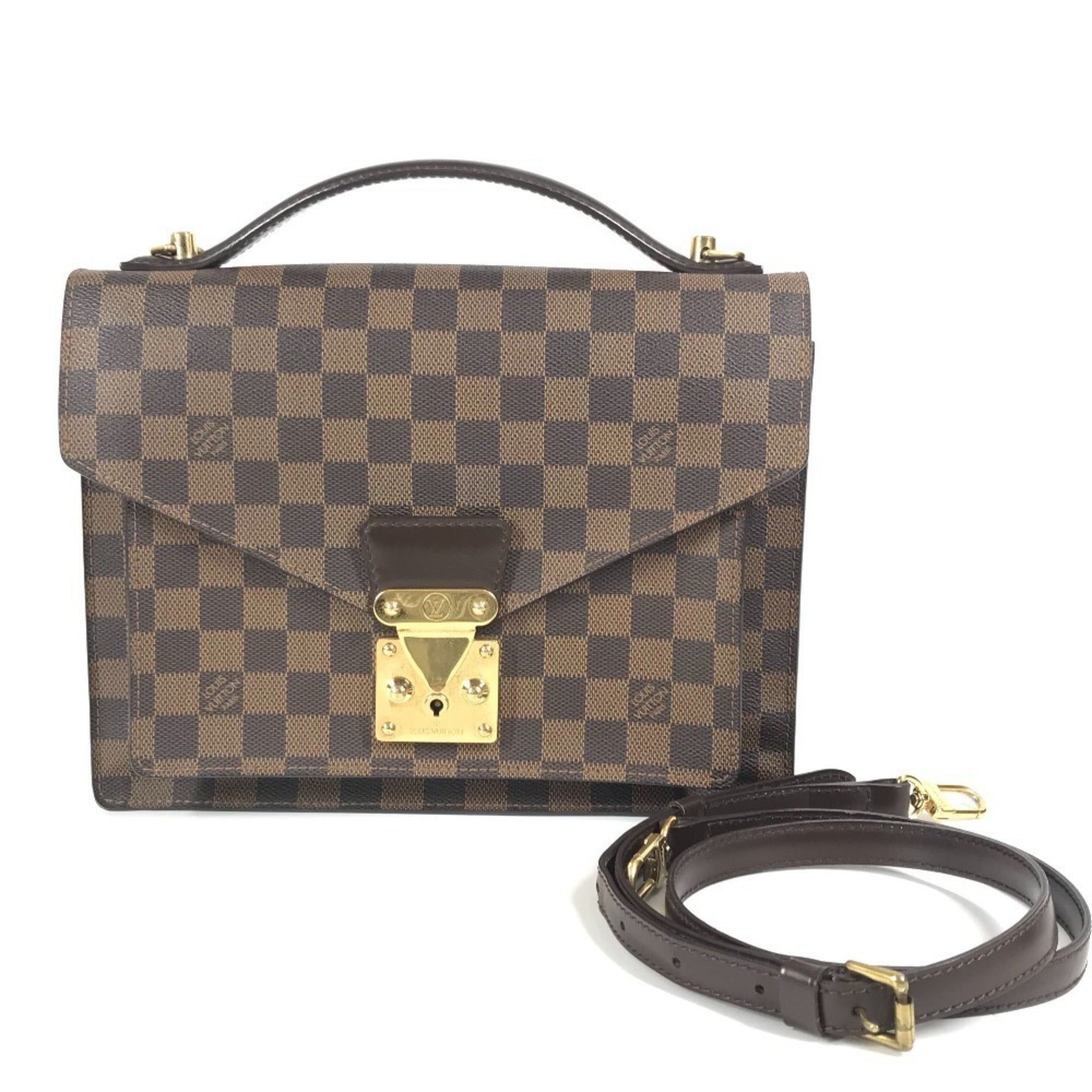 Louis Vuitton Brown Ebene Damier Canvas Handbag Shoulder Bag (Pre-Owned)