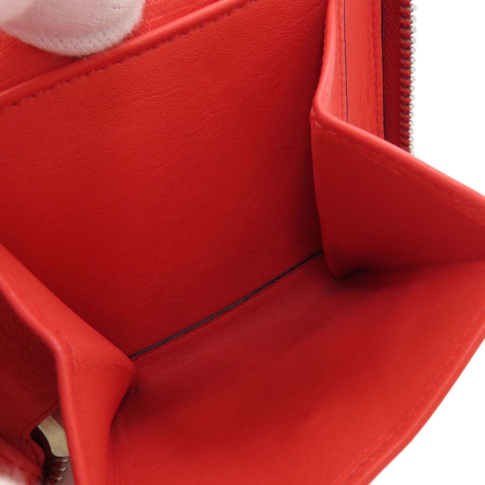 Loewe Red Color Leather Wallet (Bi-Fold) (Pre-Owned)