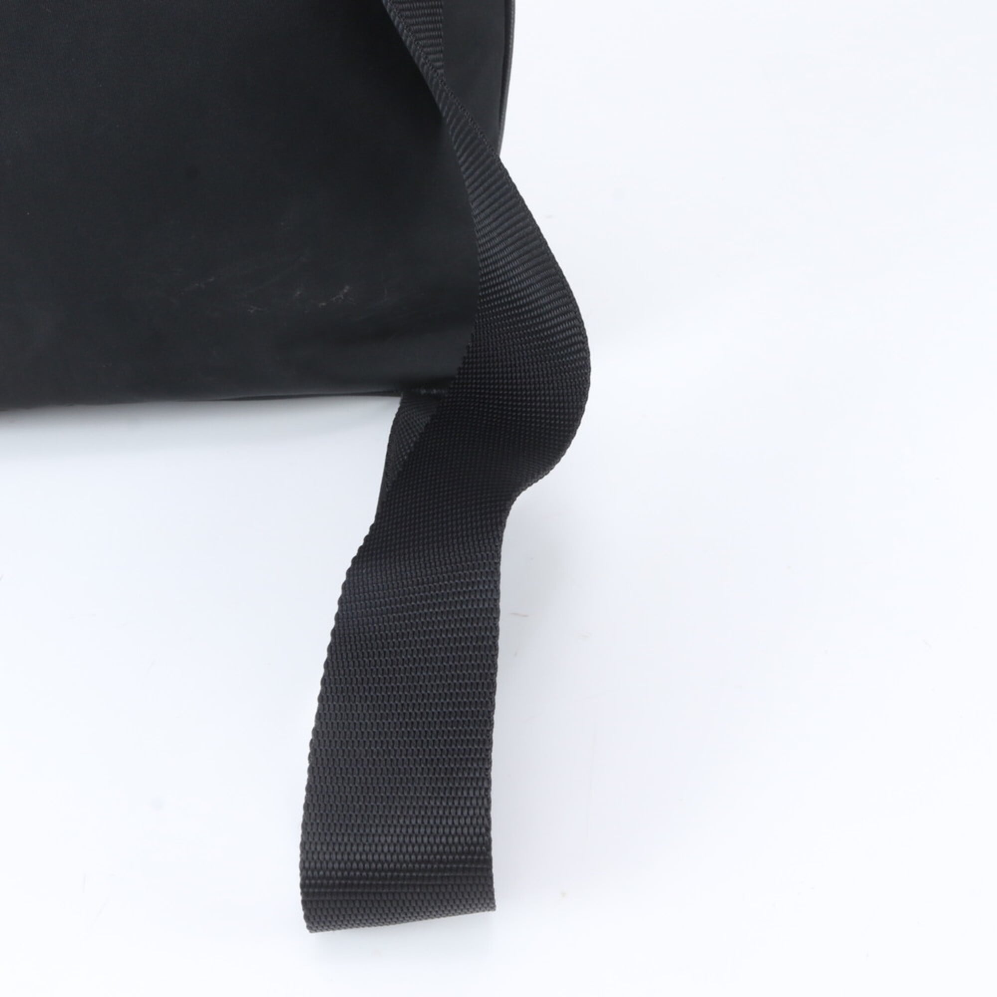 Prada Black Nylon Leather Messenger Bag Shoulder Bag (Pre-Owned)