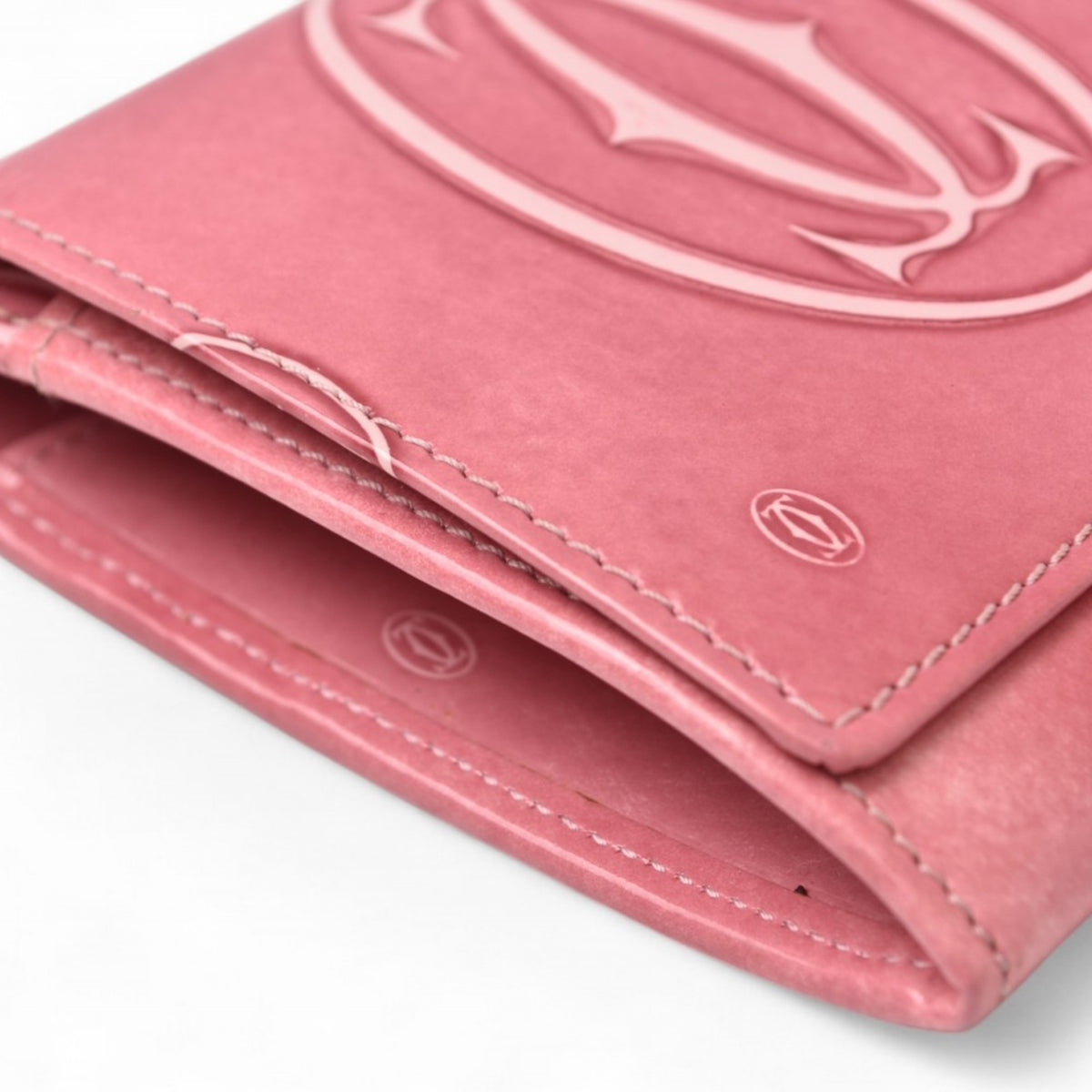 Cartier Pink Leather Long Wallet (Bi-Fold) (Pre-Owned)
