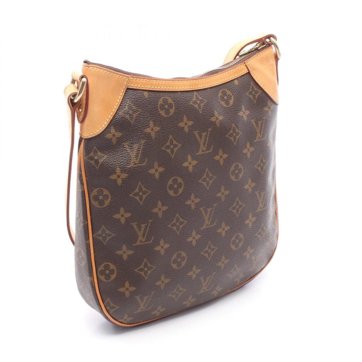 Louis Vuitton Brown Coated Canvas Leather Handbag Shoulder Bag (Pre-Owned)