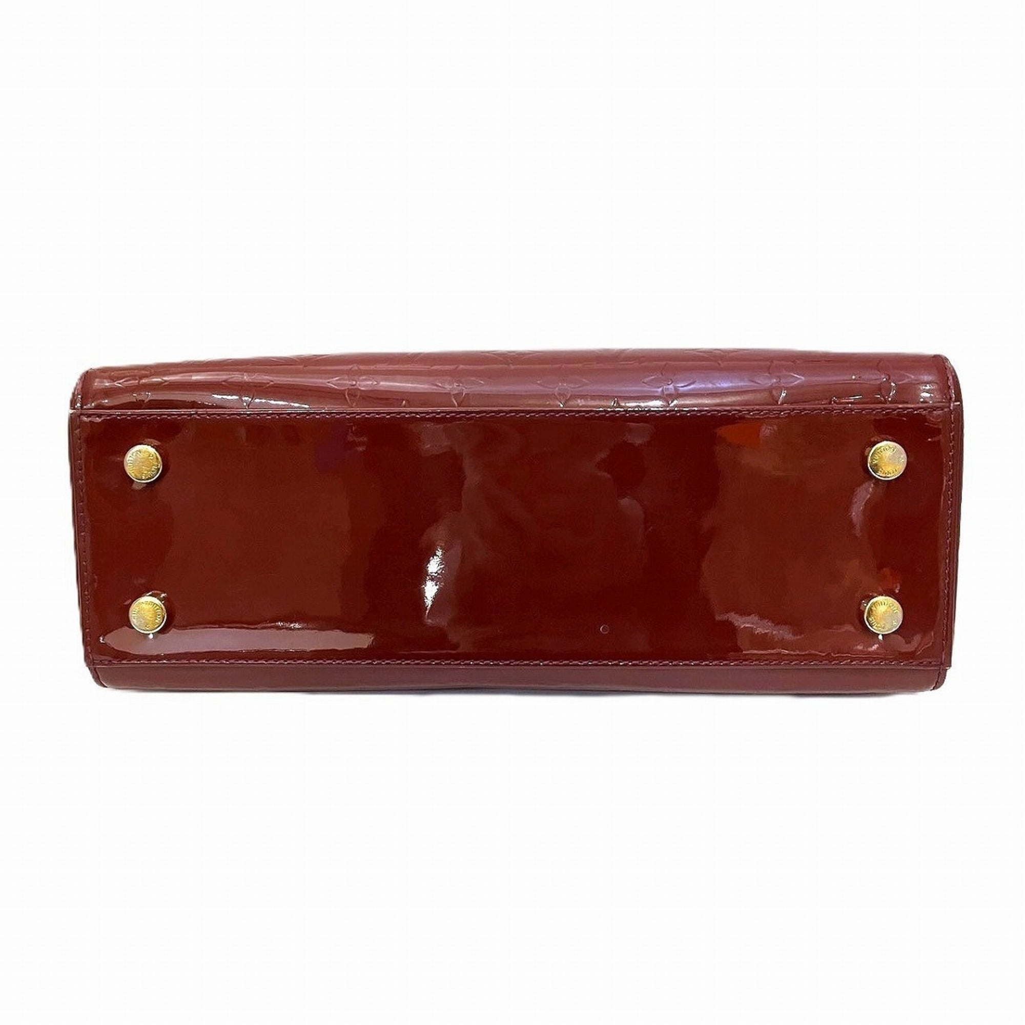Louis Vuitton Red Color Wine Vernis Leather Handbag (Pre-Owned)